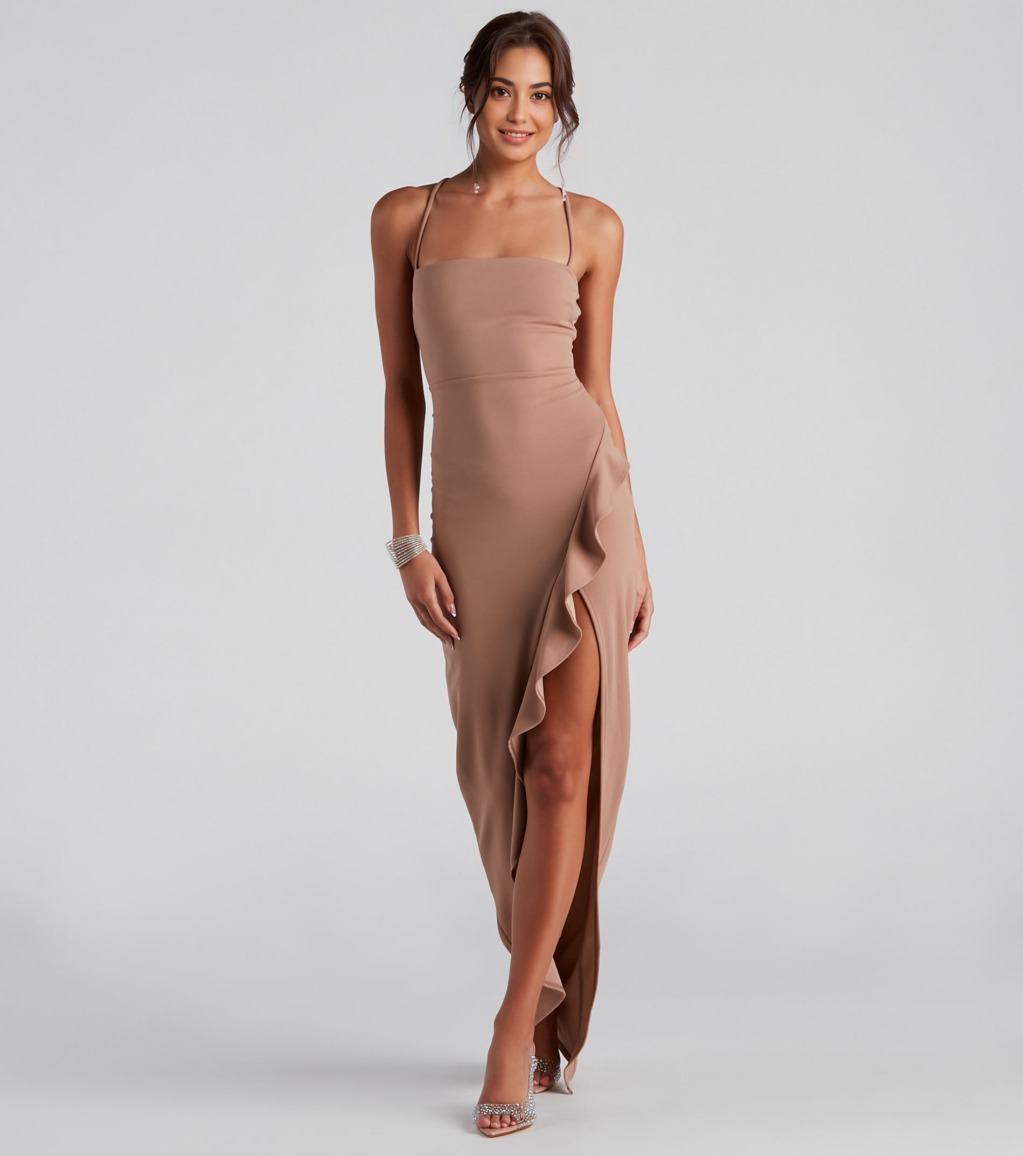 Tiffany Sleeveless High Slit Formal Dress