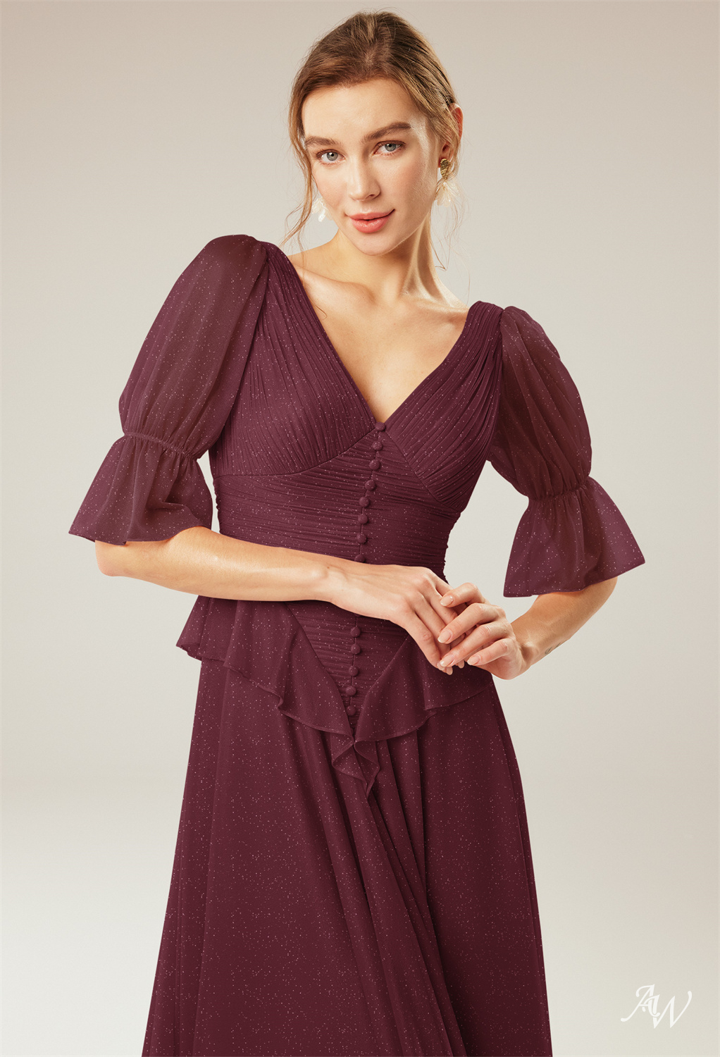 A-line Glitter Mesh Dresses