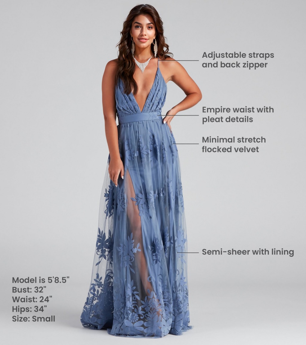 Morgan Formal Flocked Velvet Dress