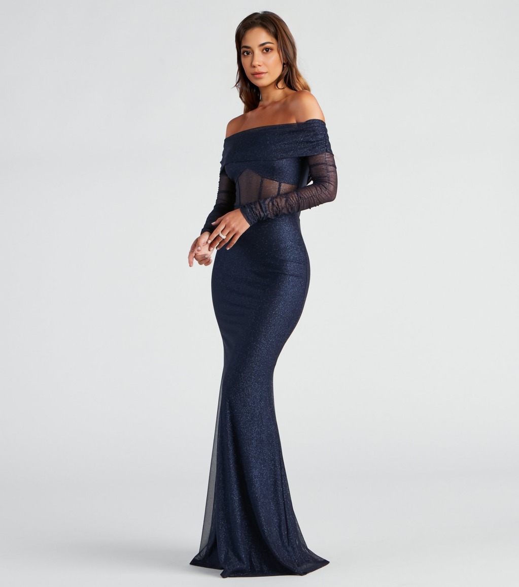 Mandy Glitter Mesh Mermaid Dress