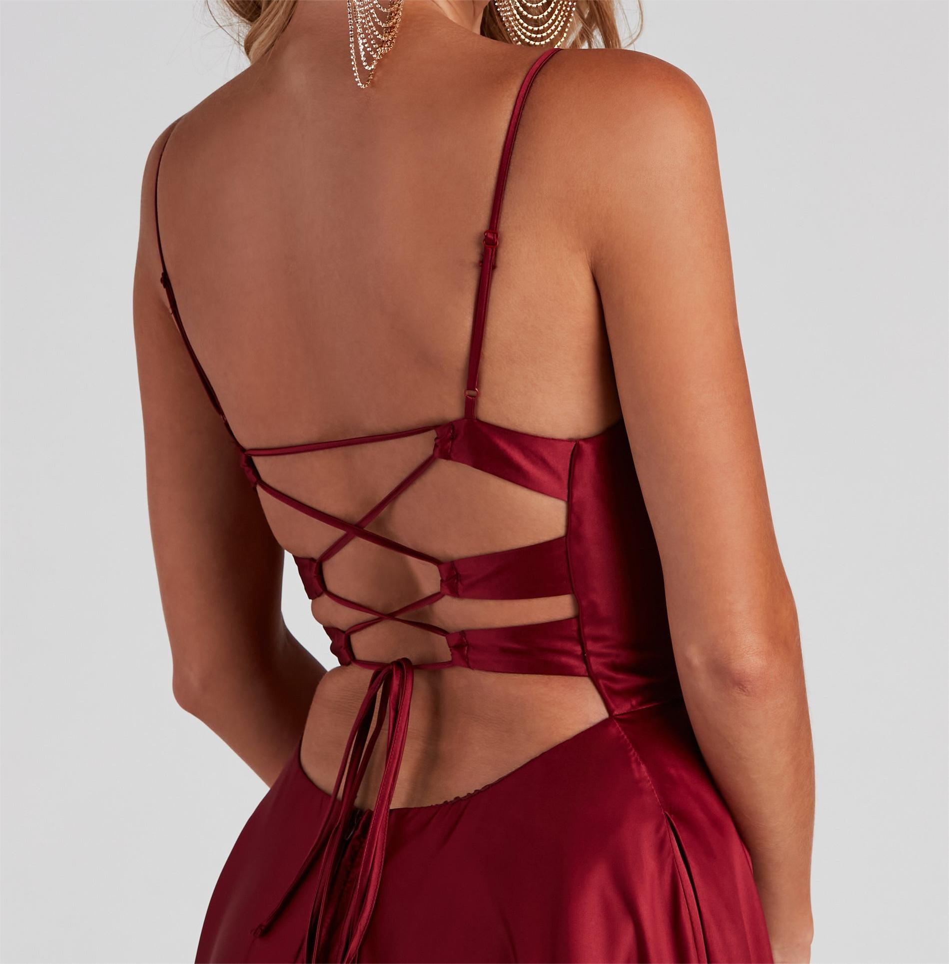 Winslow Formal Satin Lace-Up Dress