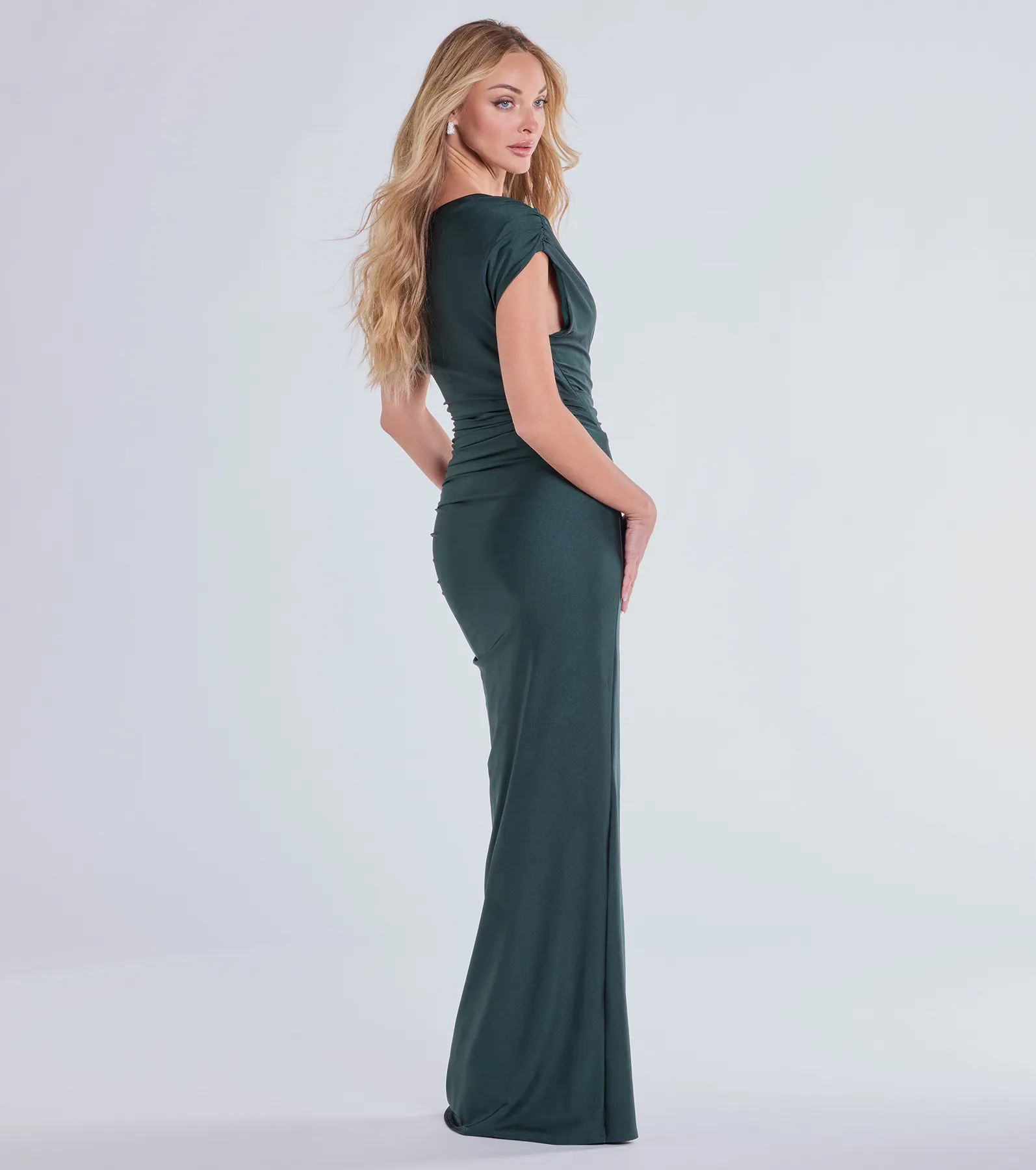 Stacy Off-Shoulder Slit Bodycon Formal Dress