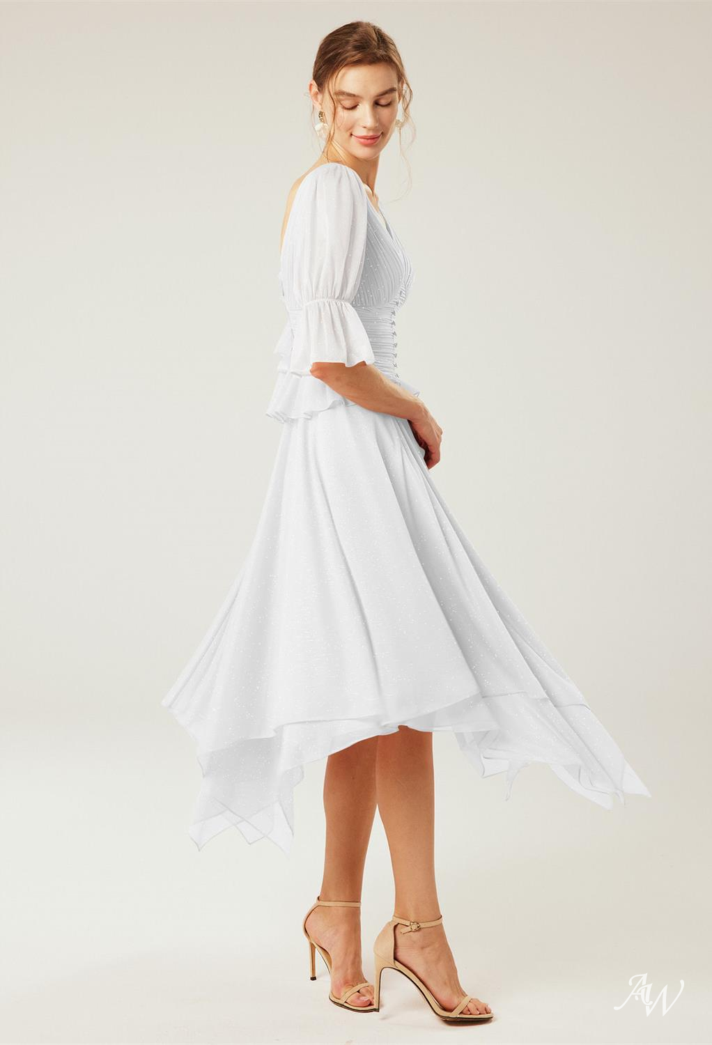A-line Glitter Mesh Dresses