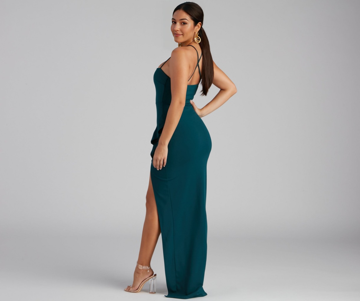 Tiffany Sleeveless High Slit Formal Dress