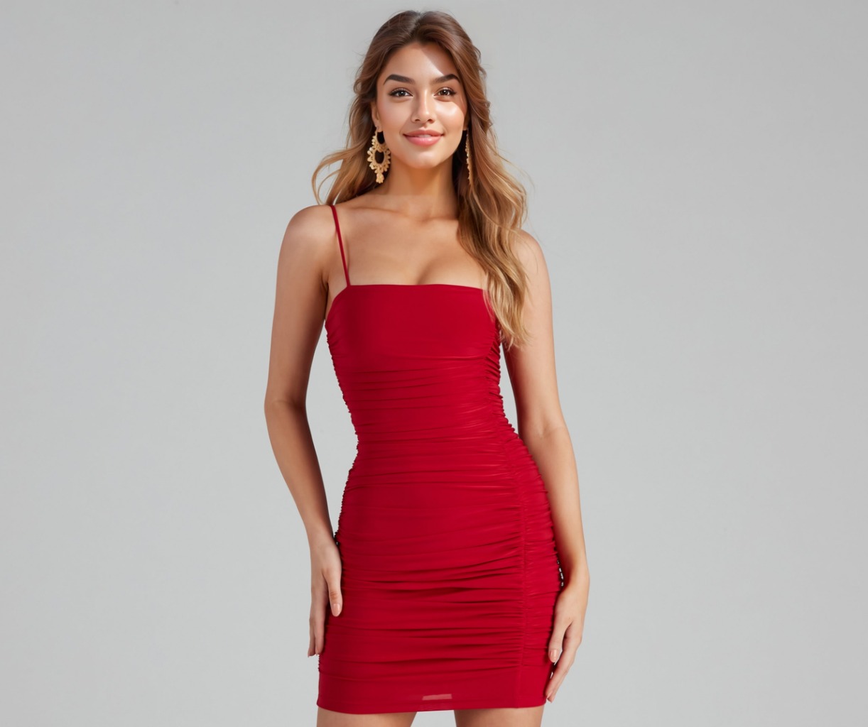 Level Up Ruched Mini Dress