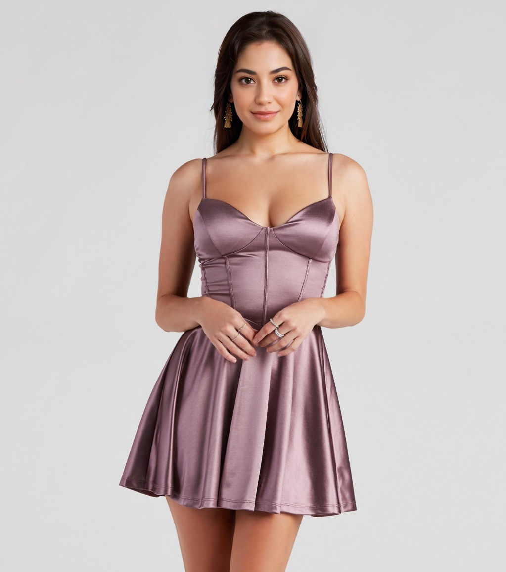 Flirty Feels Satin Skater Dress