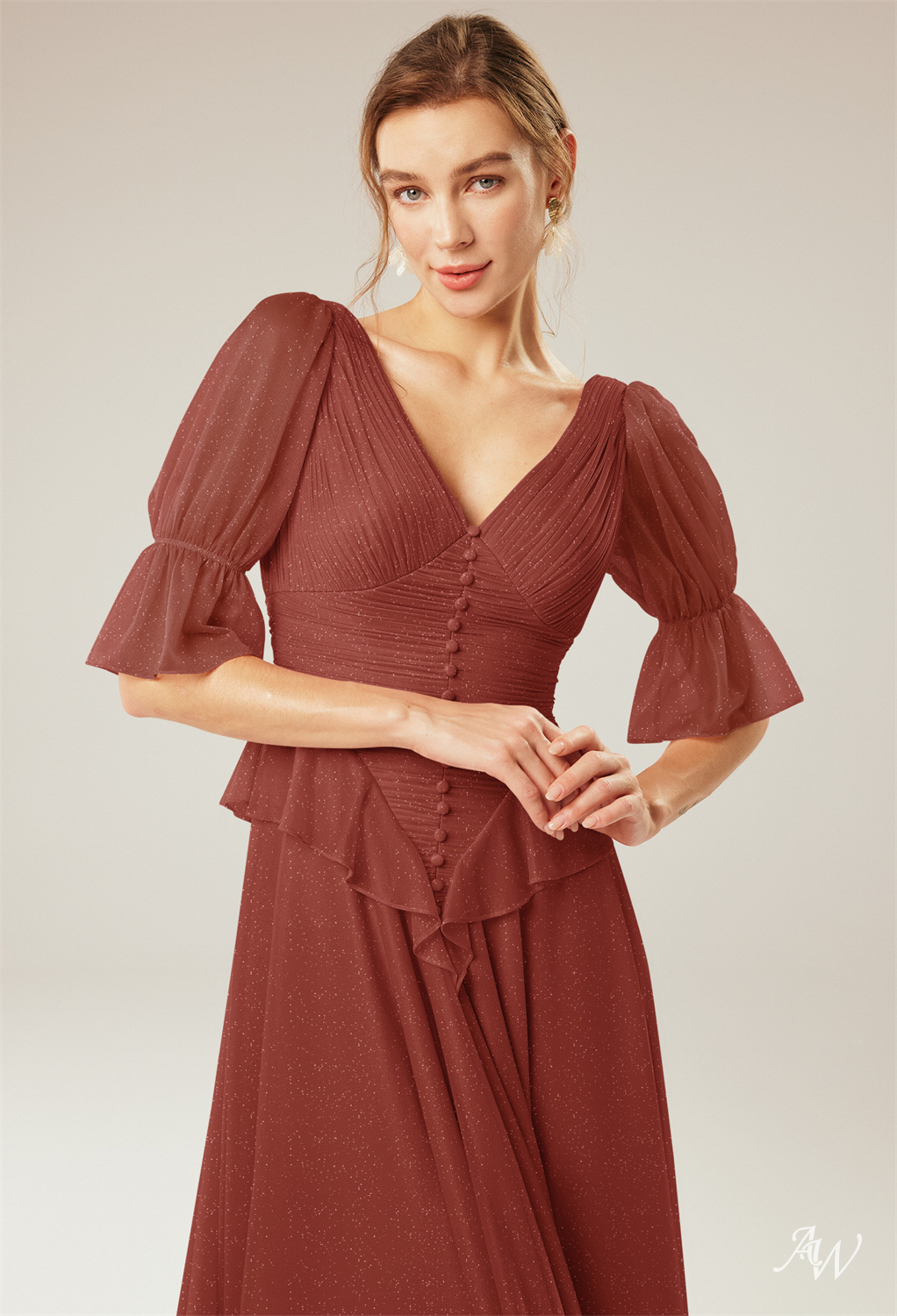 A-line Glitter Mesh Dresses