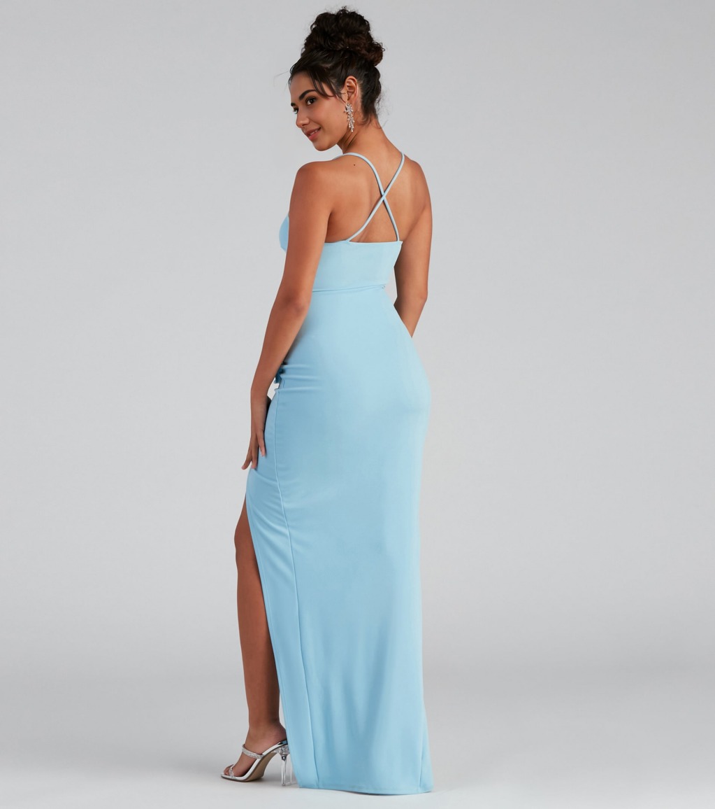 Tiffany Sleeveless High Slit Formal Dress