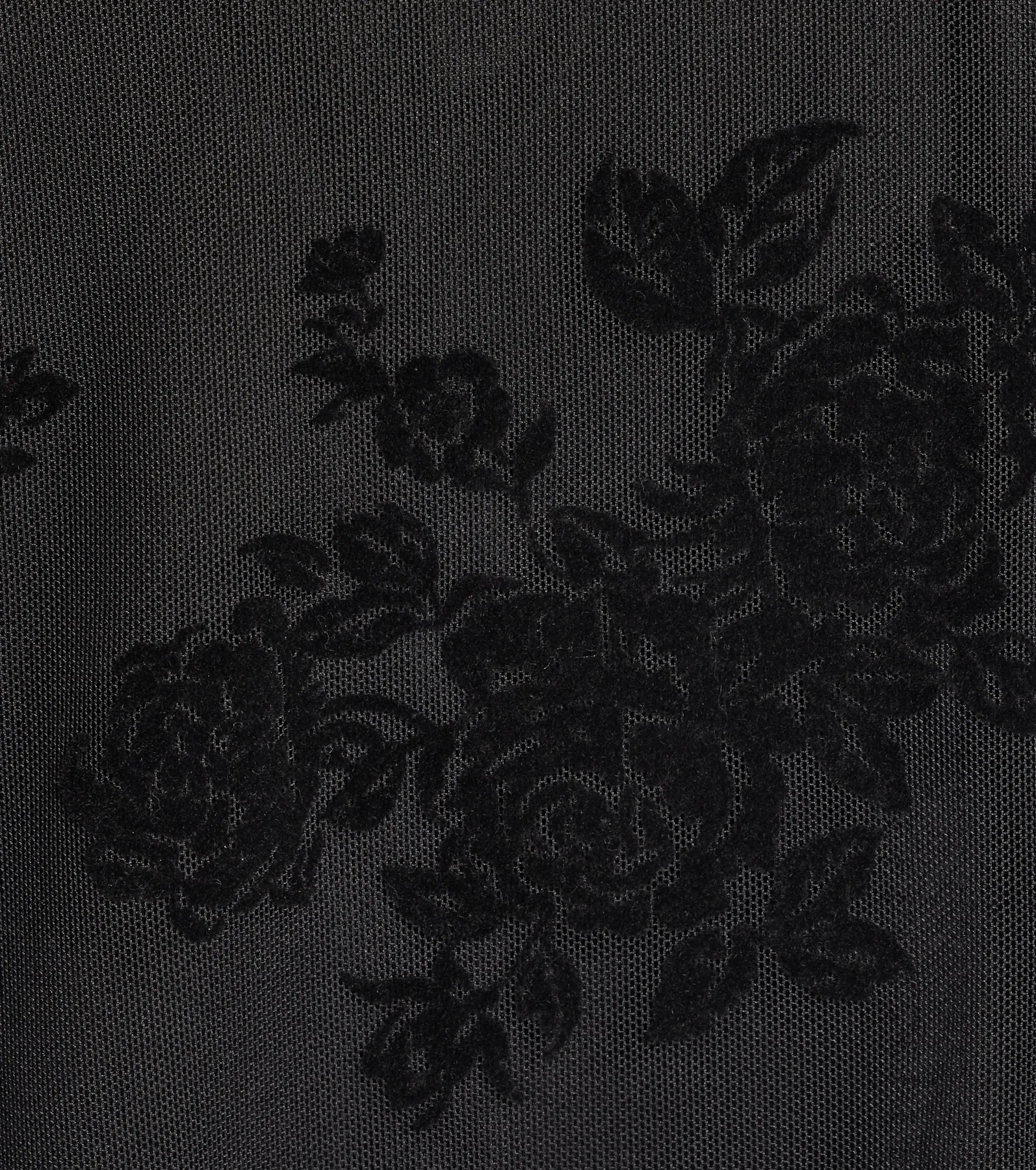 Ria Flocked Floral Velvet Slit Slim Formal Dress