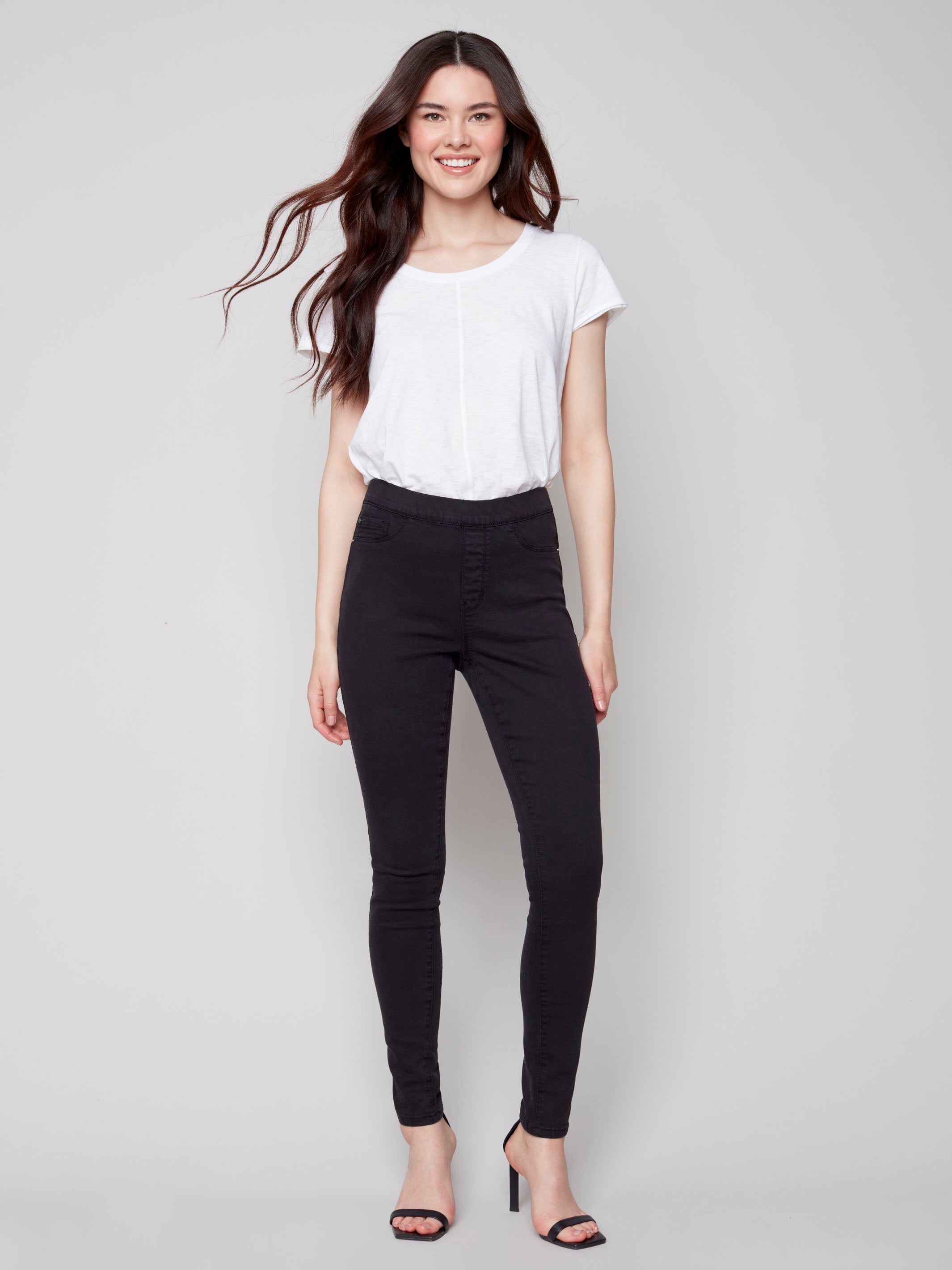 Twill Pull-On Pants - Black