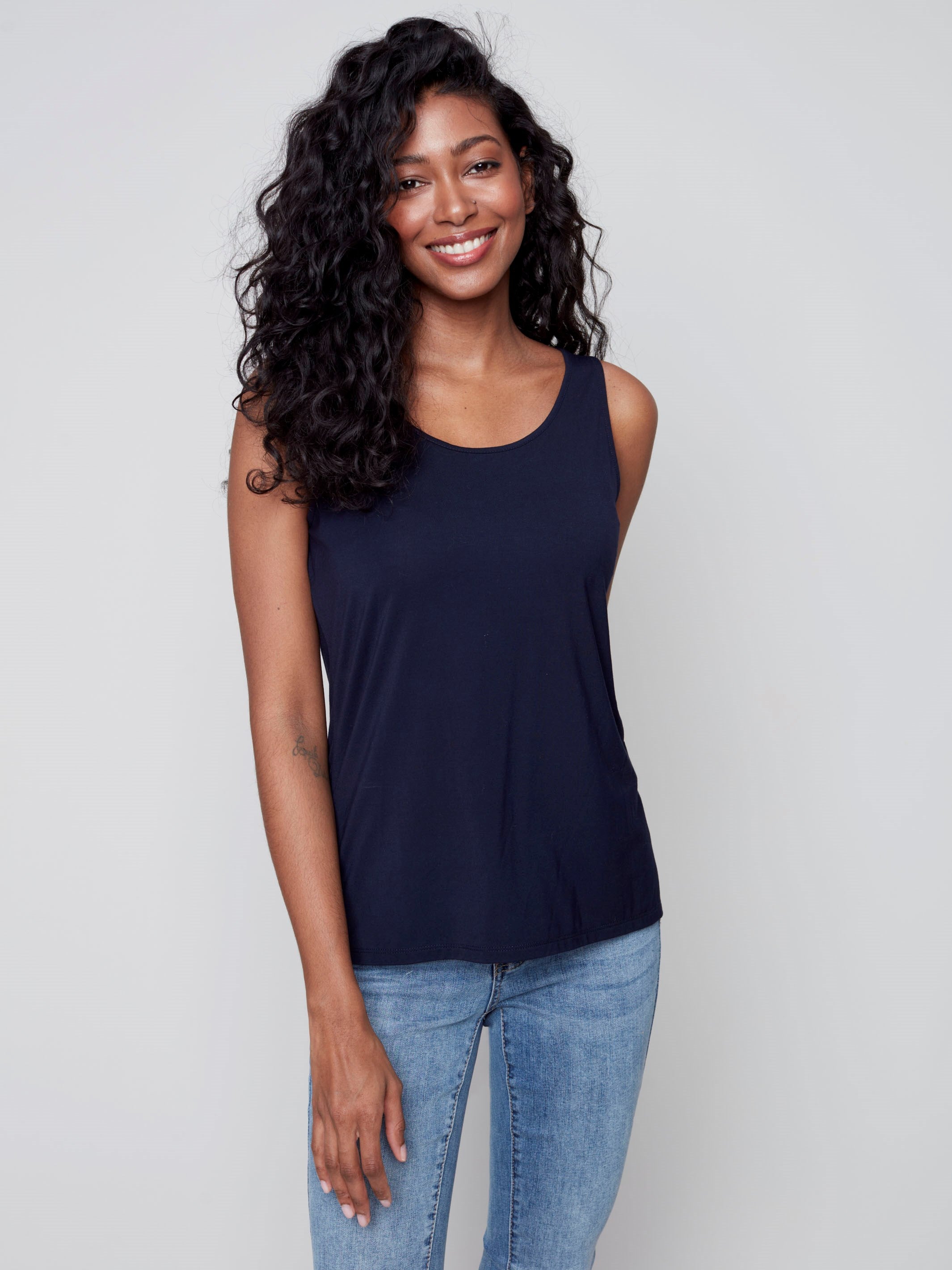 Reversible Bamboo Cami - Navy