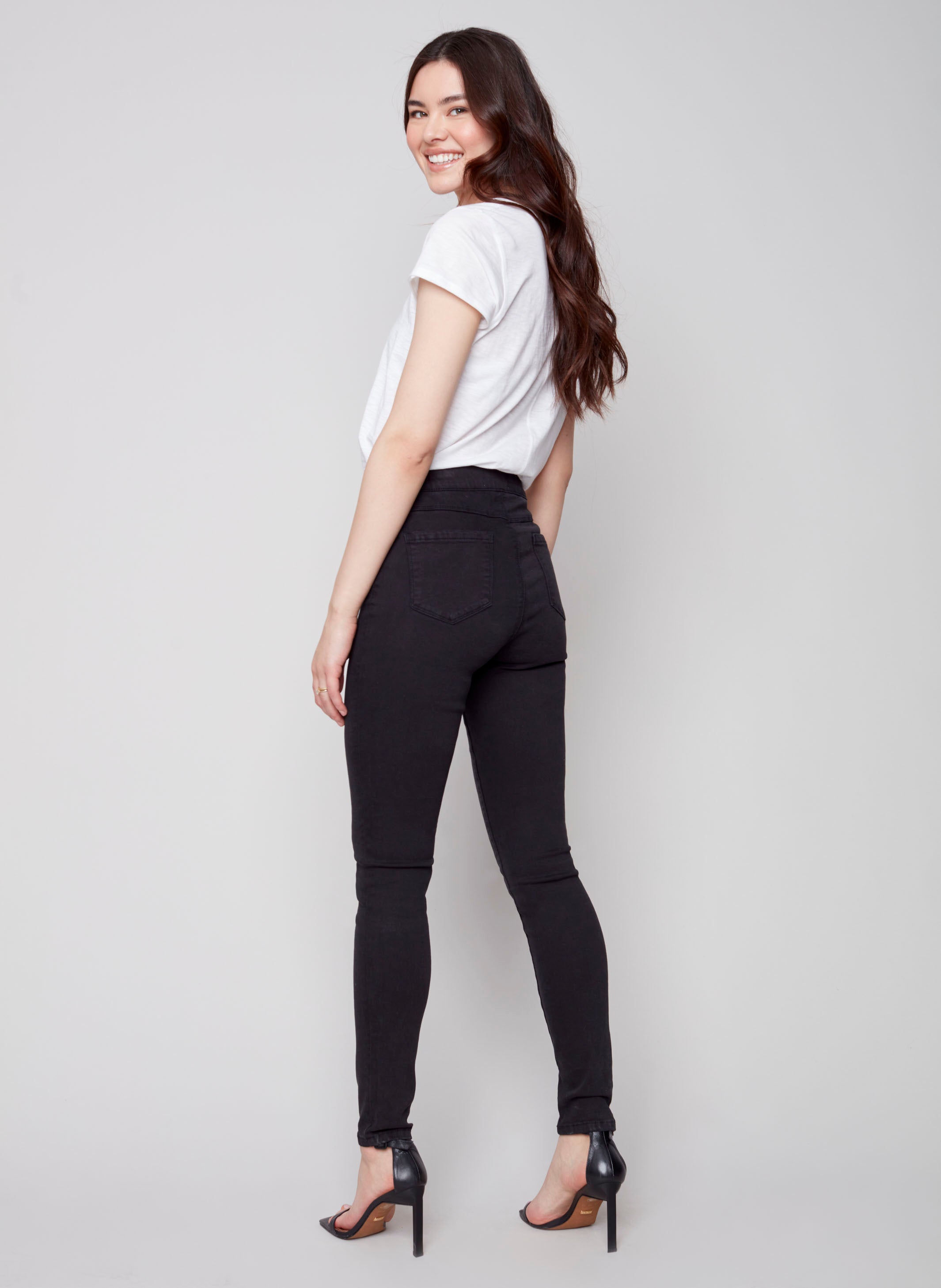 Twill Pull-On Pants - Black
