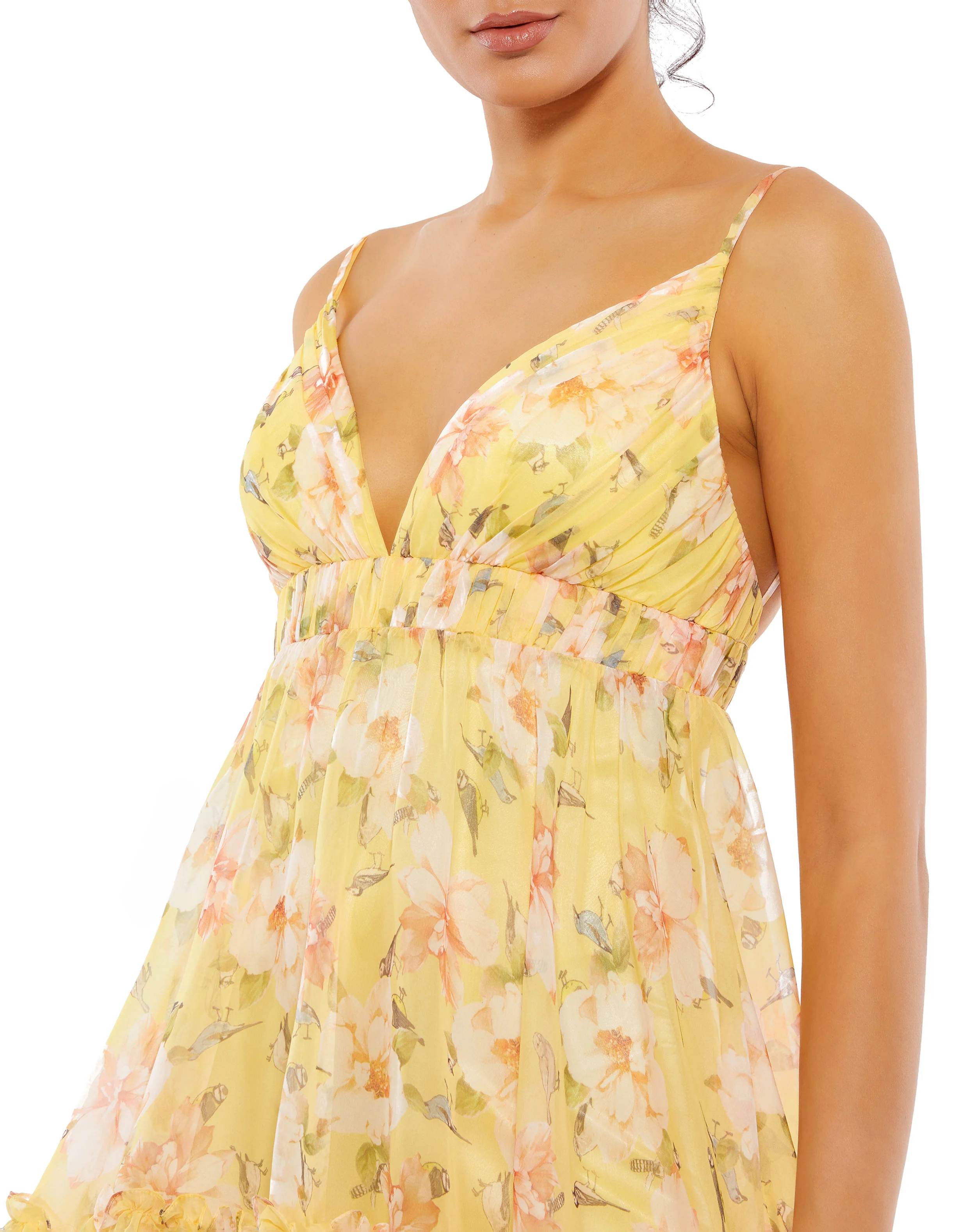 Floral Empire Waist Ruffled Mini Dress