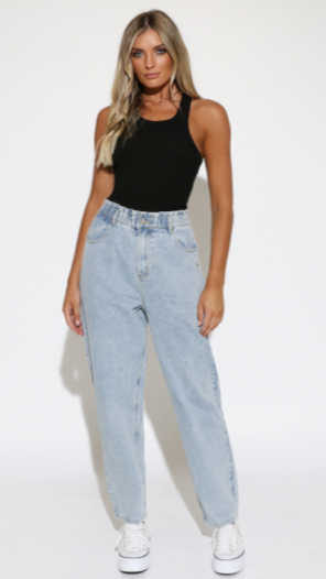 Kikodress - Paperbag Denim Jeans - Denim