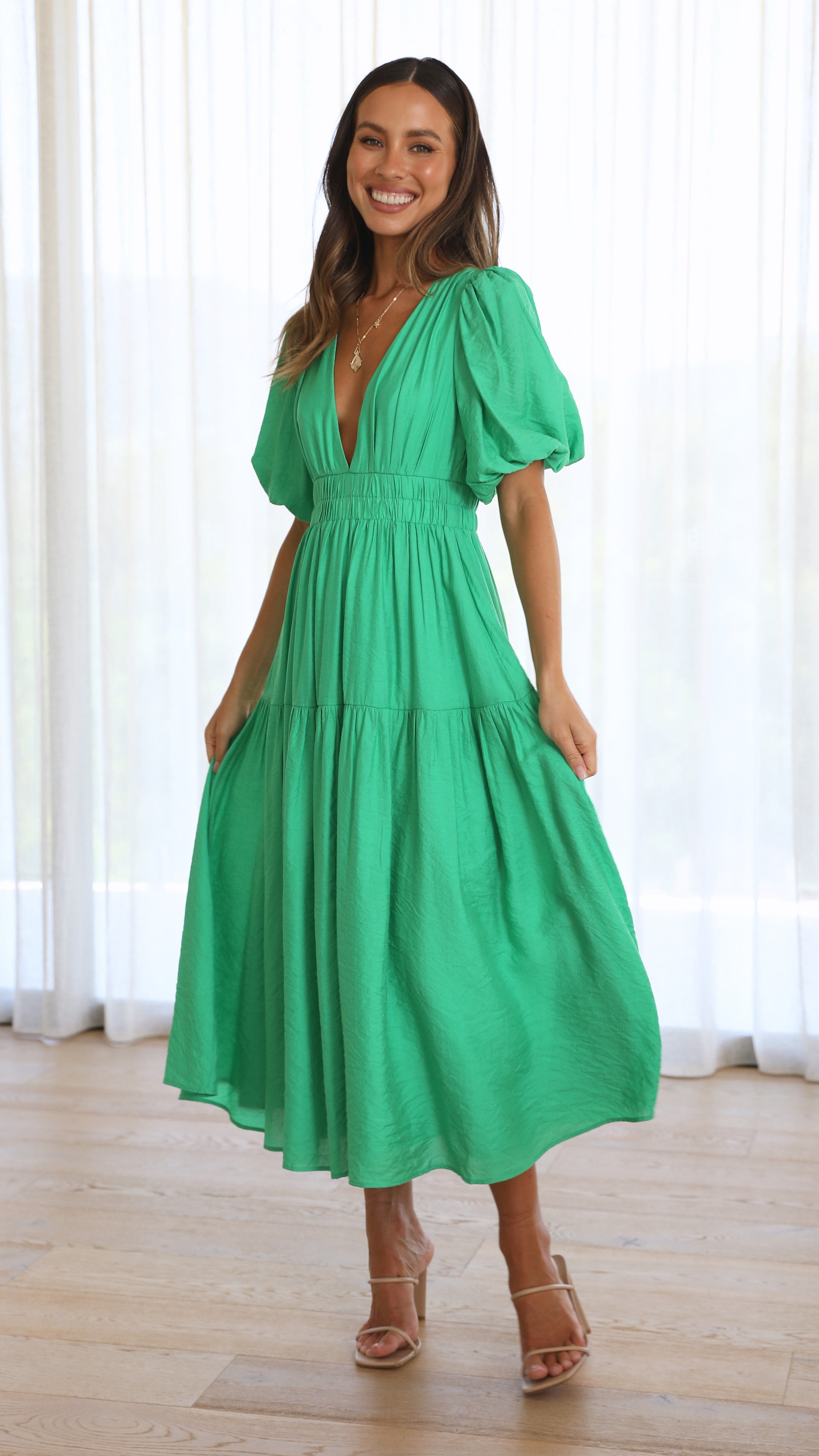 Kikodress - Erin Midi Dress - Green