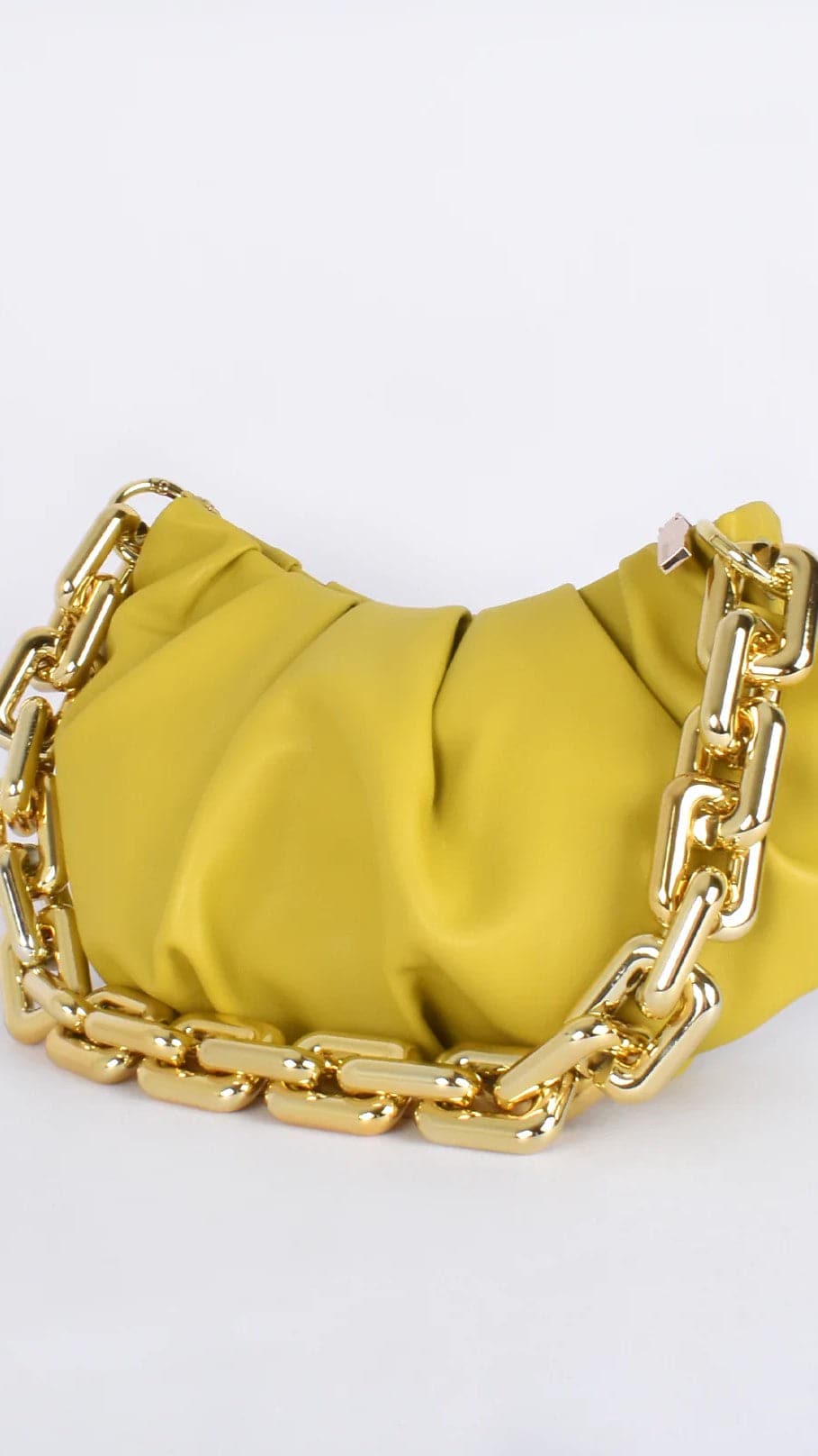 Kikodress - Kimber Pleat Crescent Shoulder Bag - Chartreuse