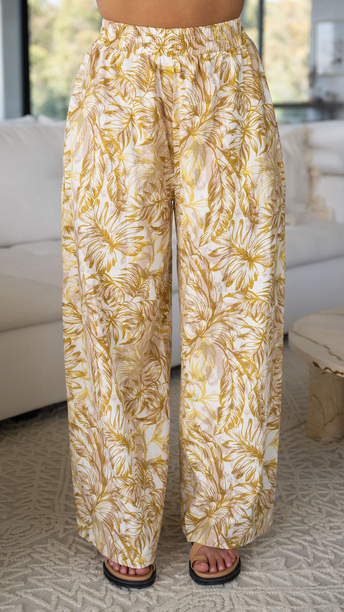 Kikodress - Tijuana Pants - Gold Leaf Print
