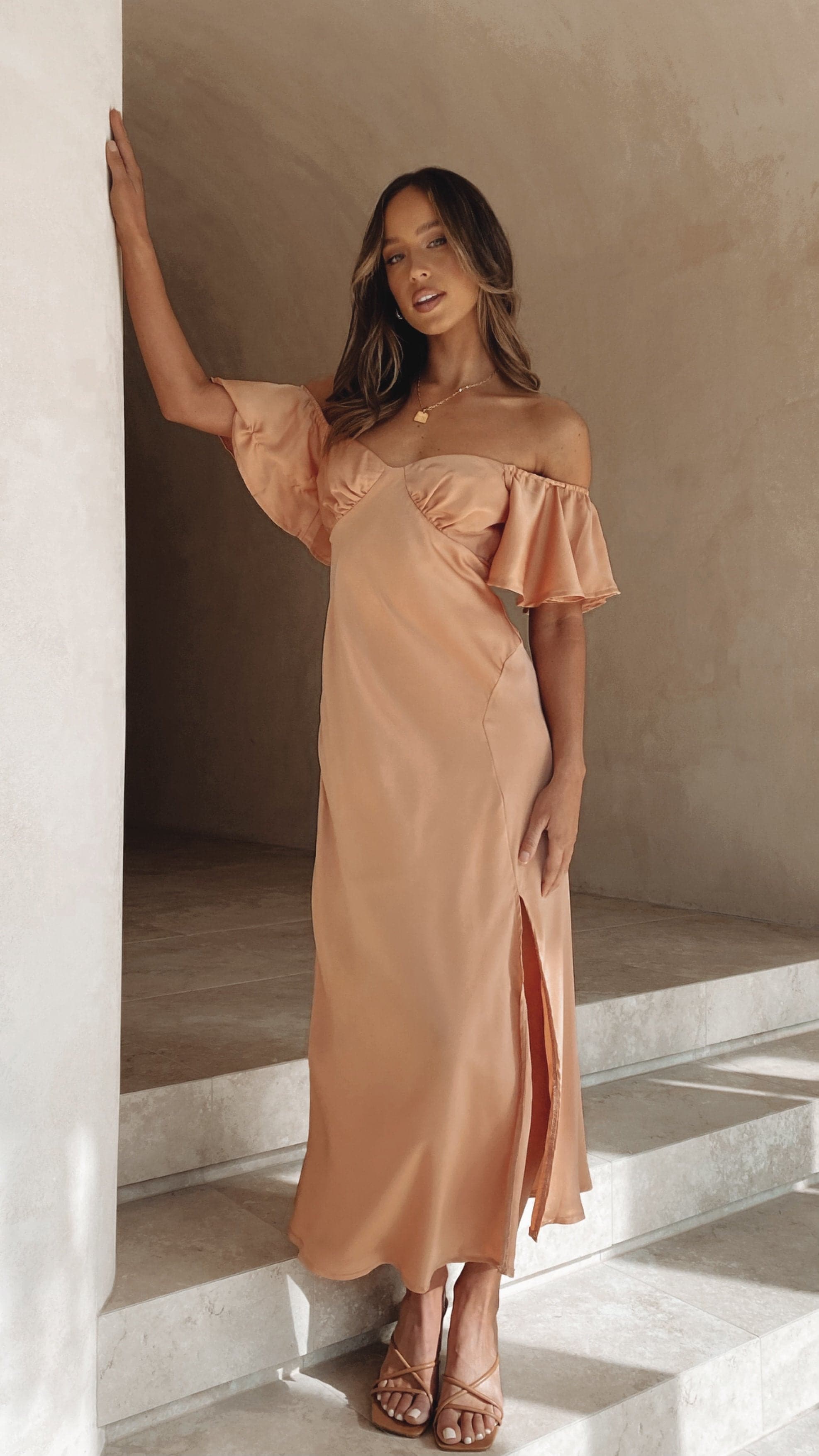 Kikodress - Louisa Midi Dress - Peach