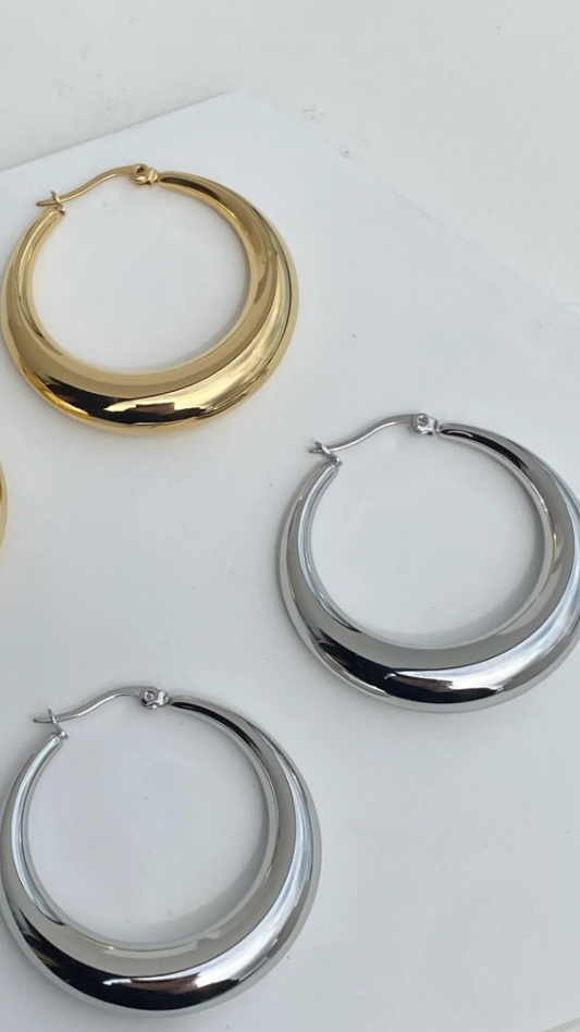 Kikodress - Large Essential Hoop - Silver