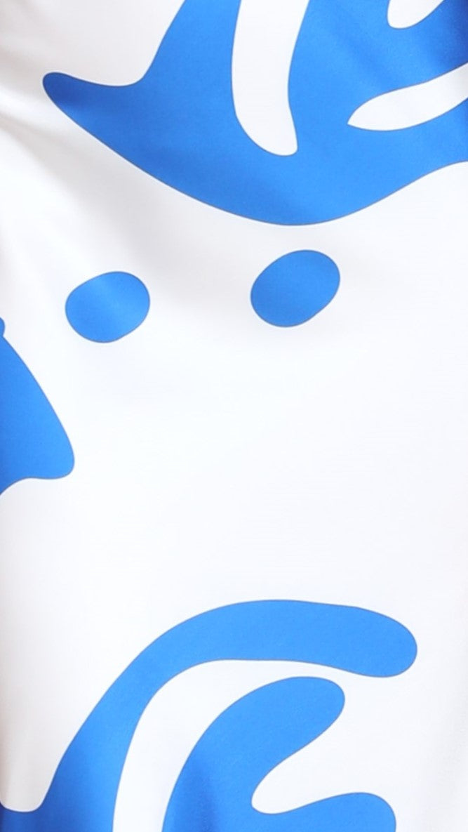 Kikodress - Fiona Strapless Midi Dress - Blue/White