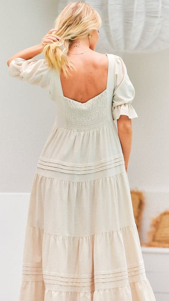 Kikodress - Gesele Maxi Dress - Natural Oakley Print