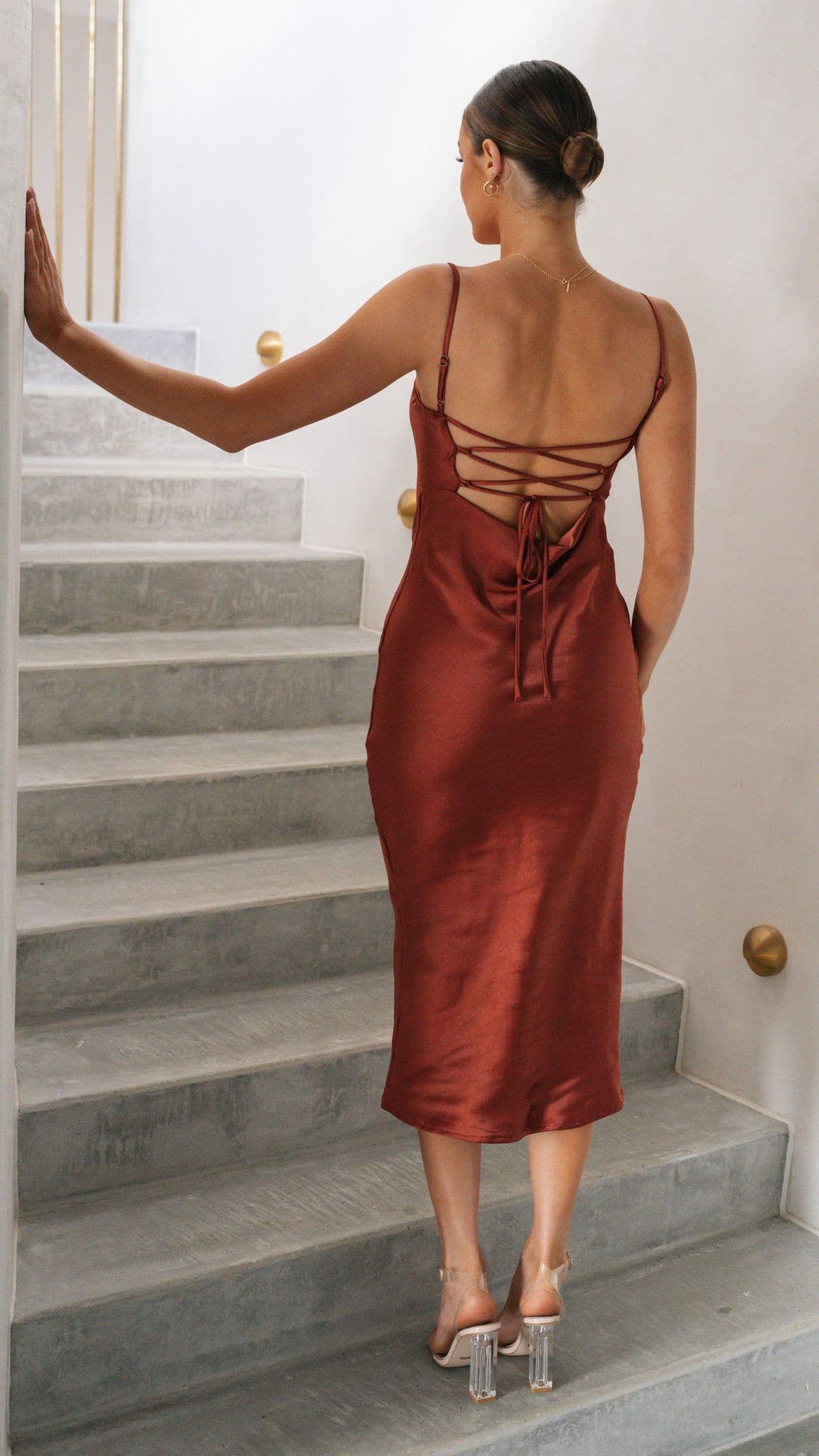 Kikodress - Keira Midi Dress - Rust