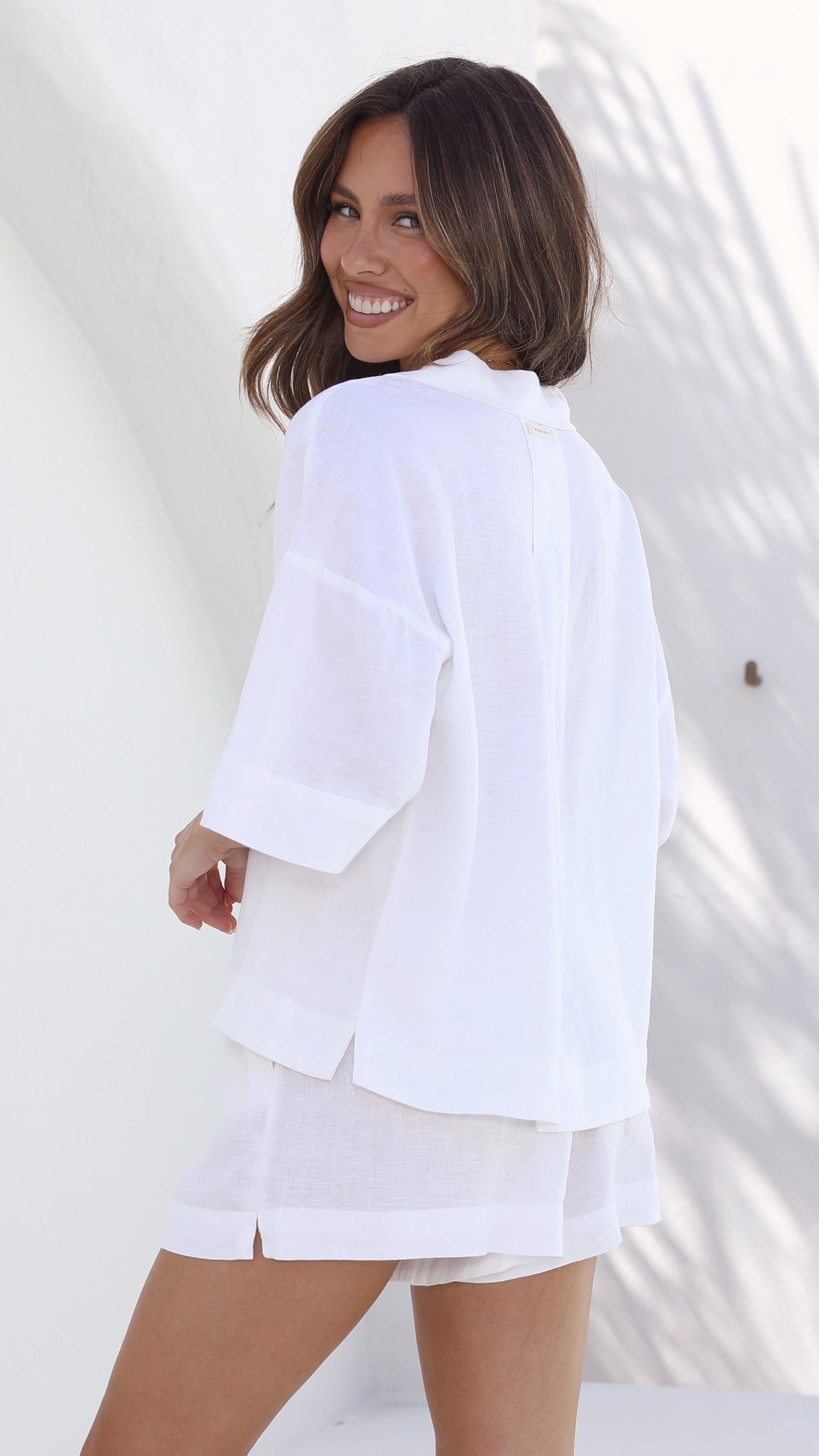 Kikodress - Linen Lounge Shirt - White