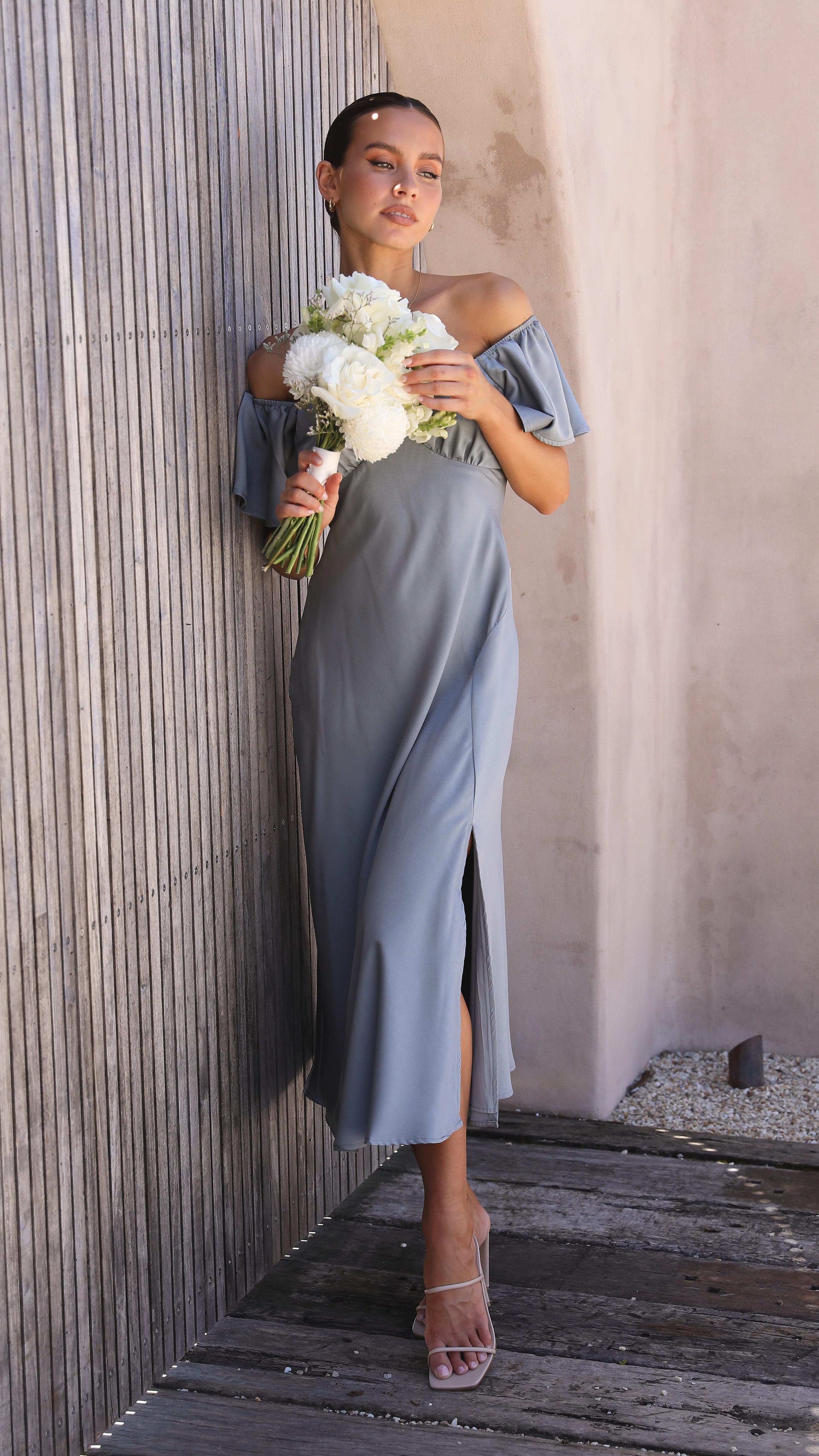 Kikodress - Louisa Midi Dress - Steel Blue