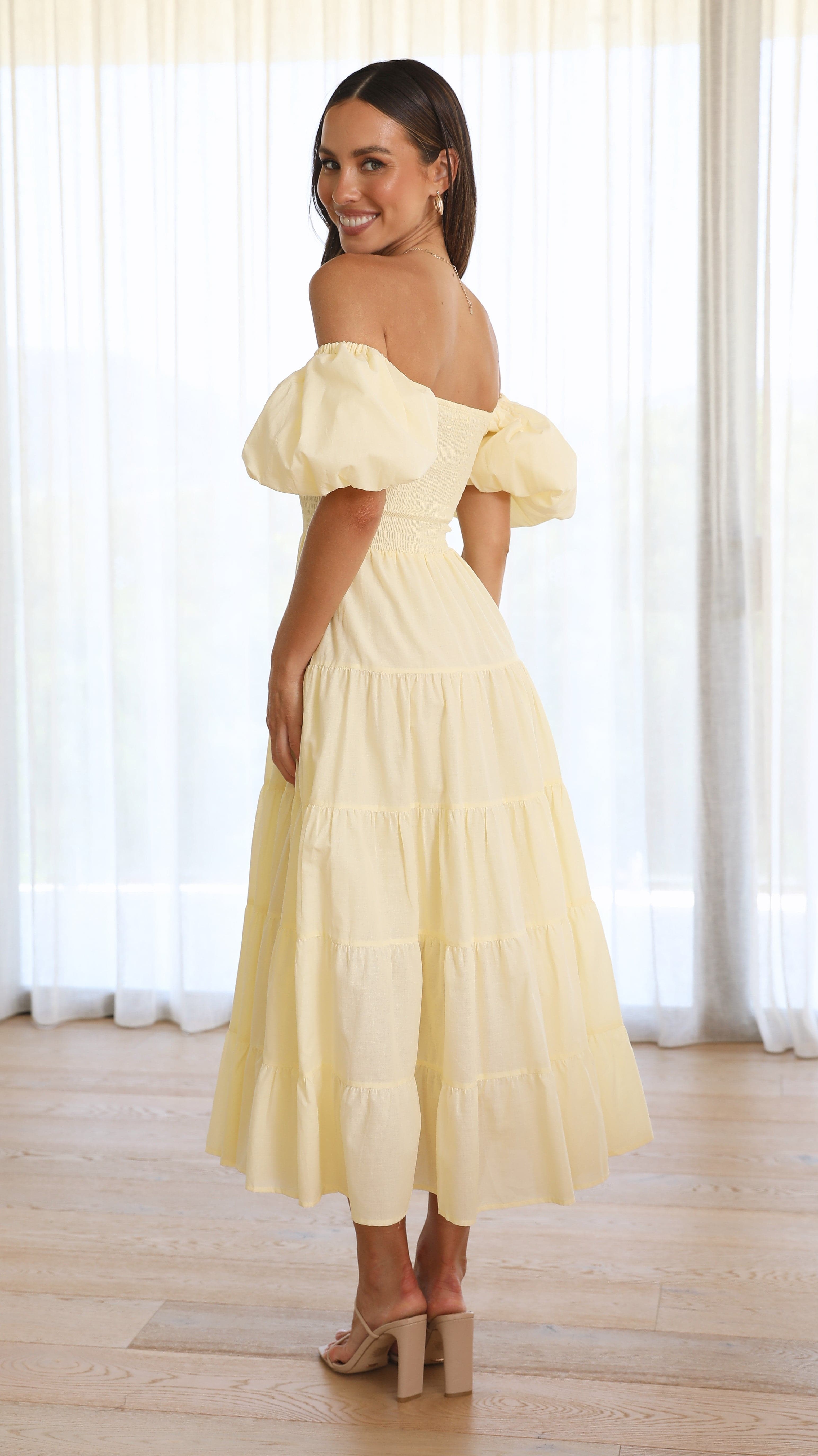 Kikodress - Chyna Midi Dress - Lemon