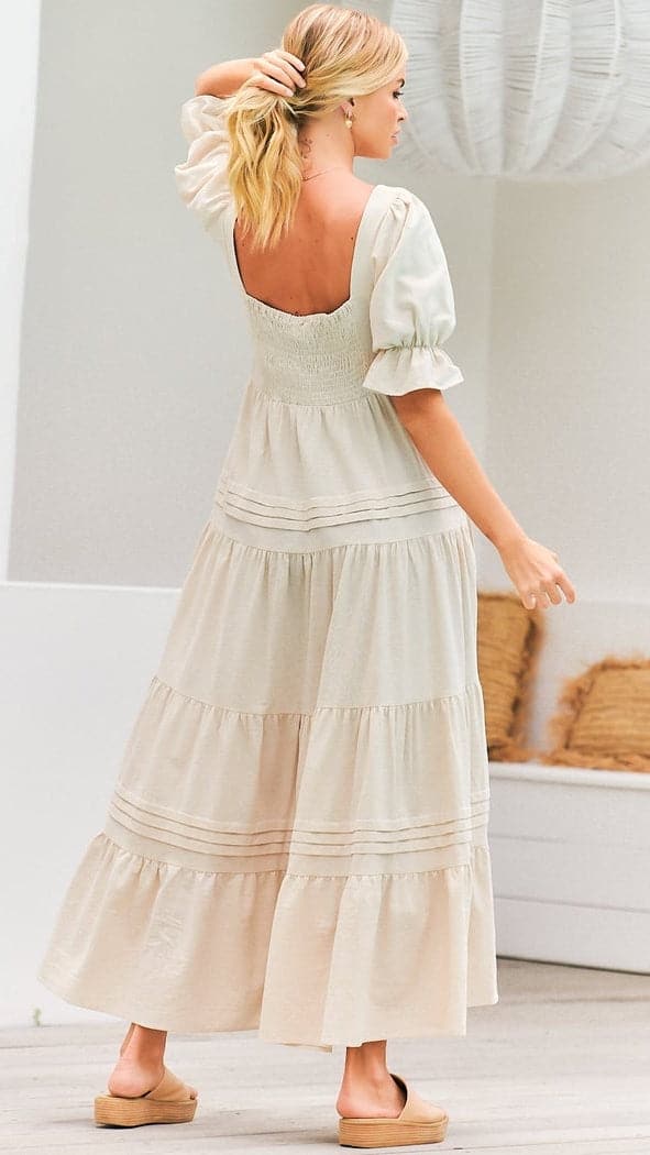 Kikodress - Gesele Maxi Dress - Natural Oakley Print