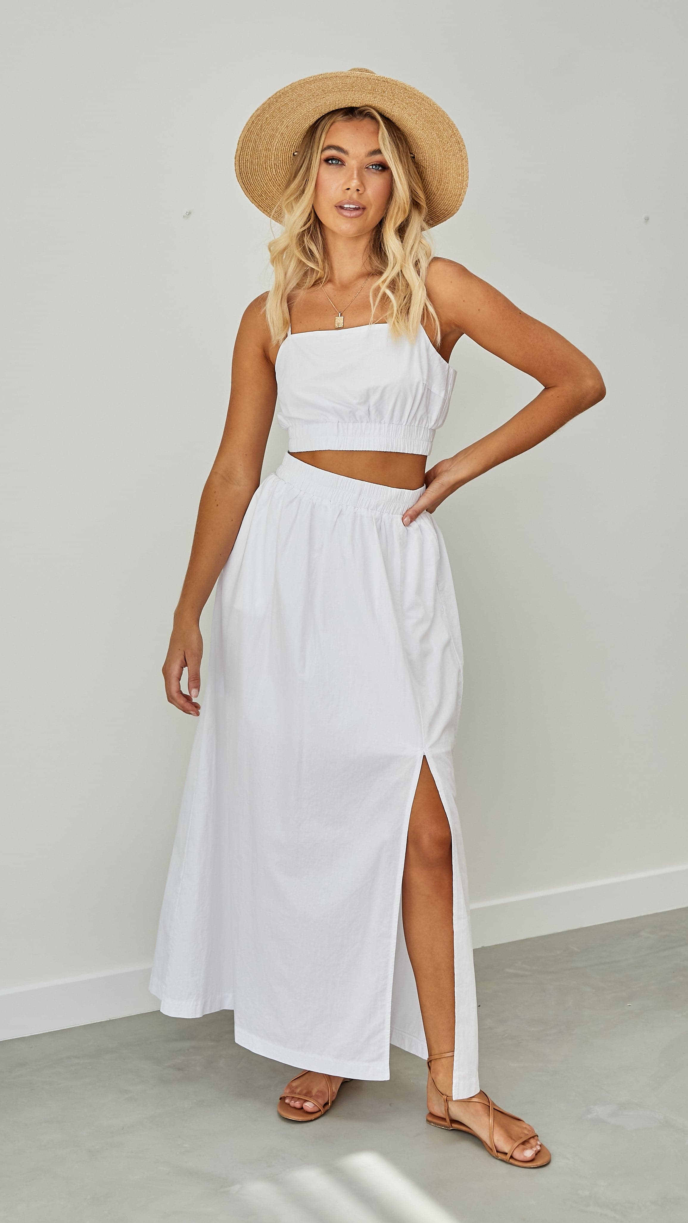 Kikodress - Odessa Poplin Maxi Skirt - White