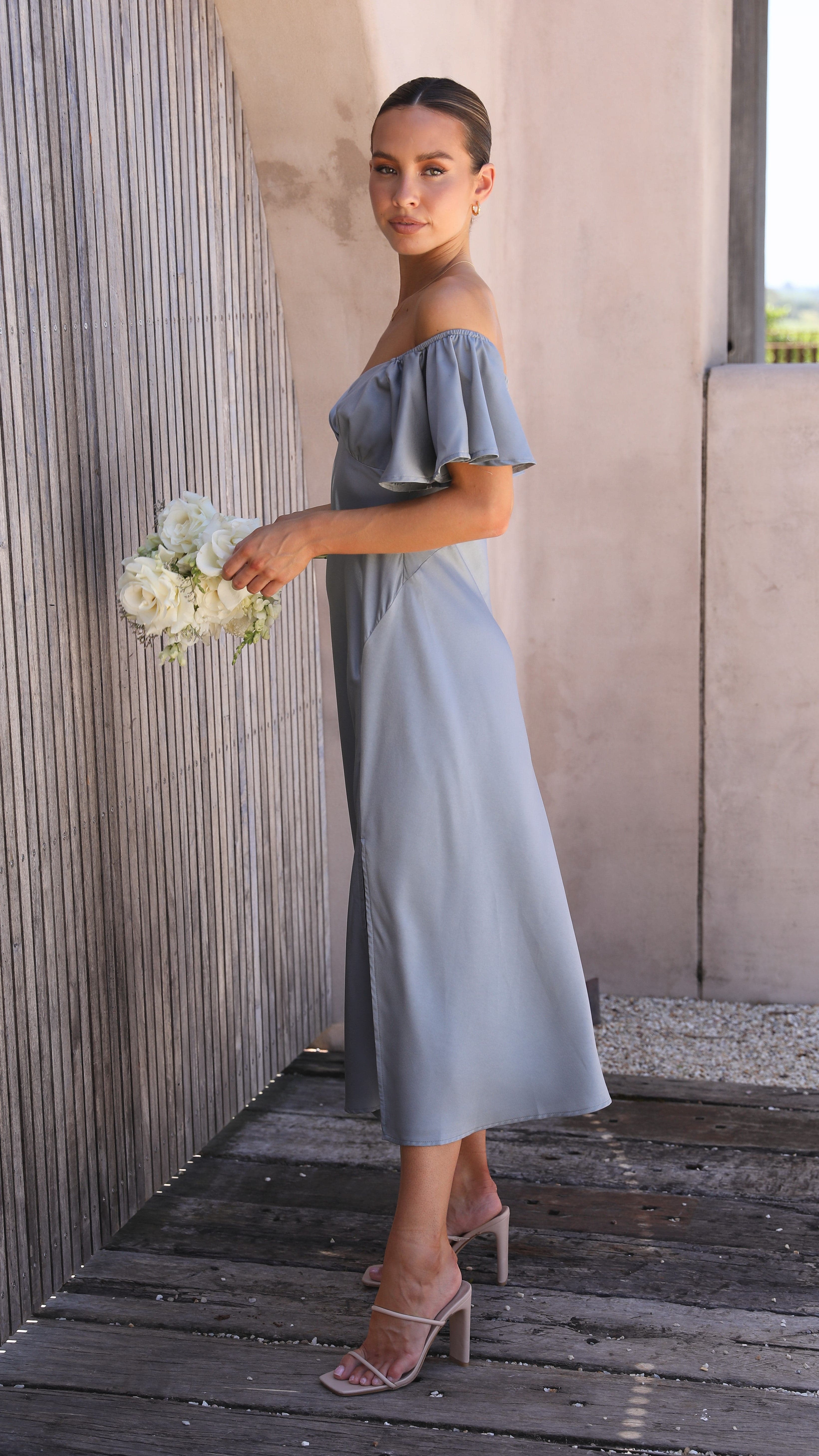 Kikodress - Louisa Midi Dress - Steel Blue