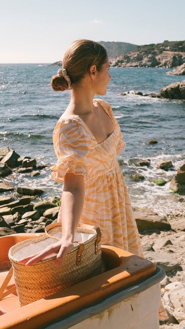 Kikodress - Gia Midi Dress - Orange Wave