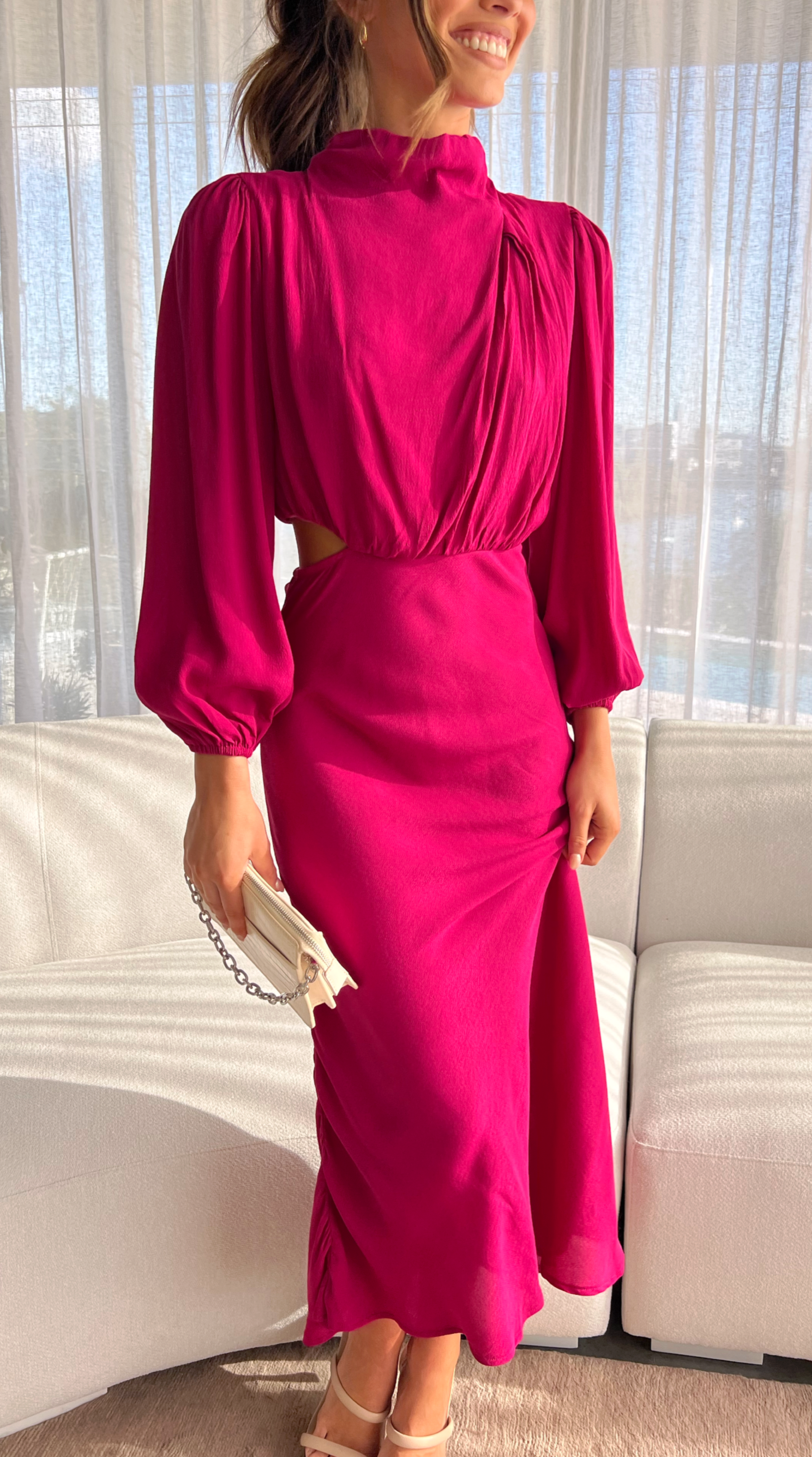 Kikodress - Rosella Midi Dress - Hot Pink