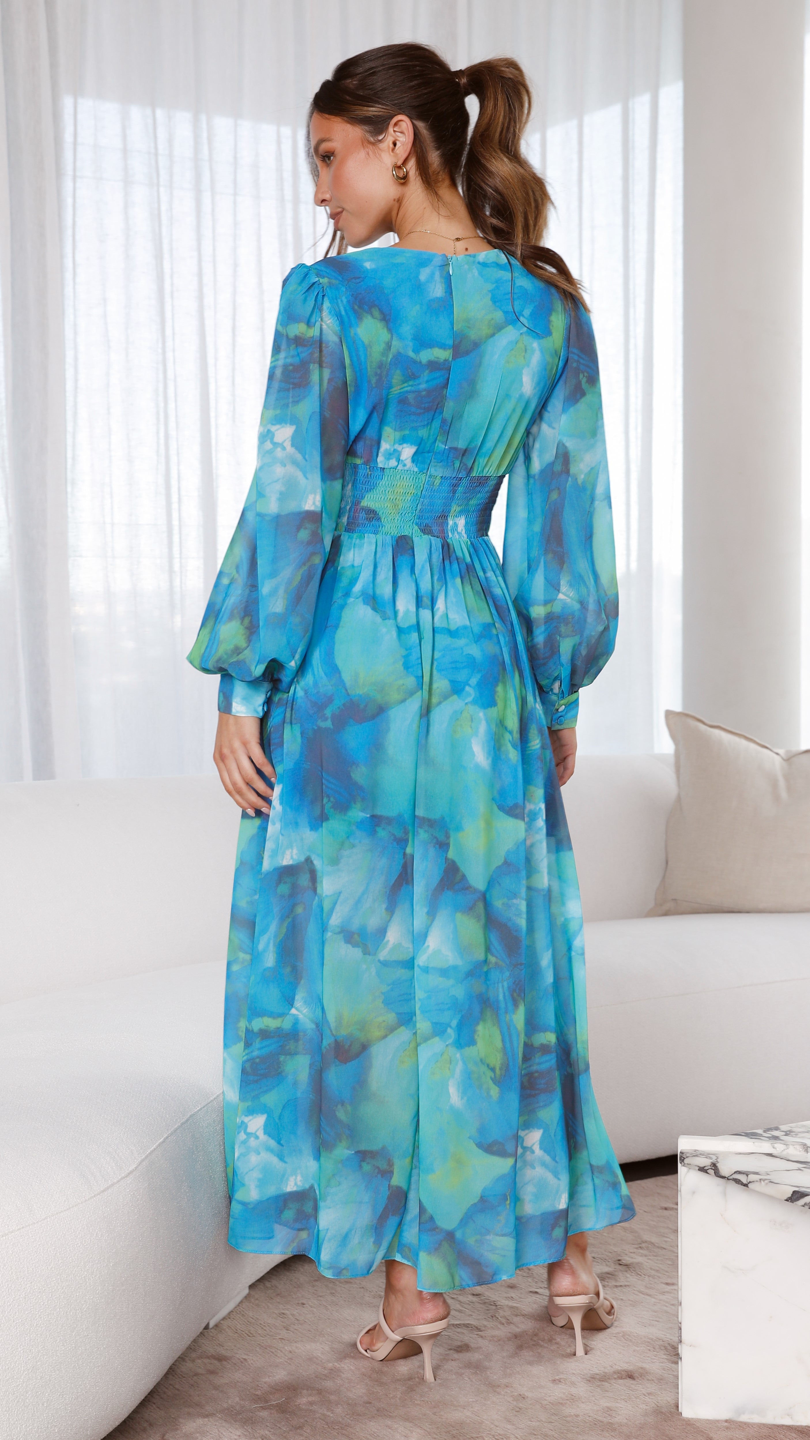 Kikodress - Kayla Maxi Dress - Blue Floral