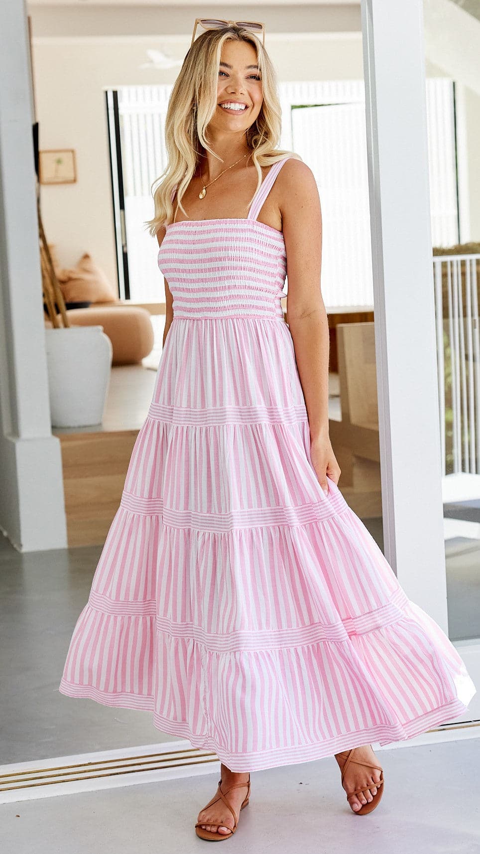 Kikodress - Joslin Maxi Dress - Pink Stripe