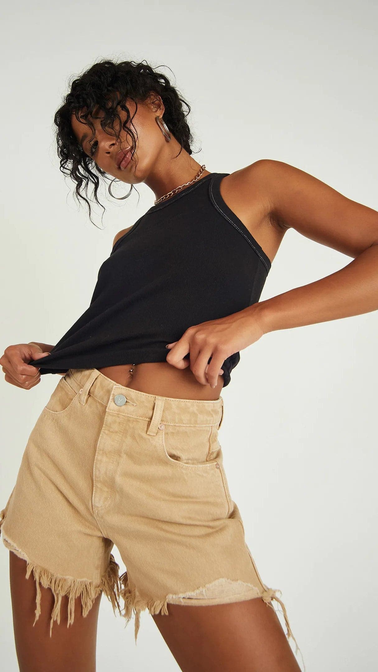 Kikodress - Abrand Venice Short - Stoned Khaki Rip