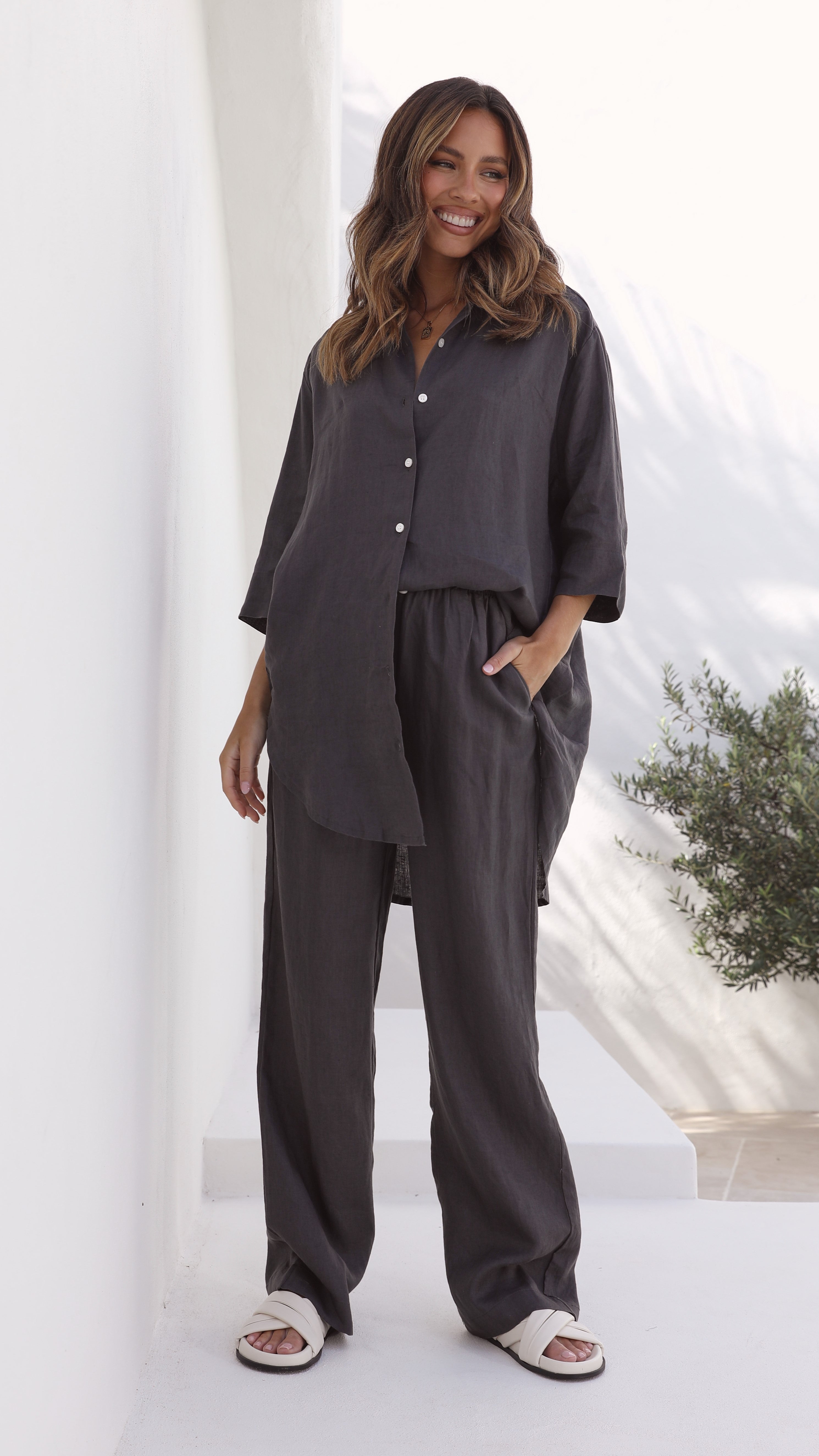 Kikodress - Linen Lounge Pant - Coal