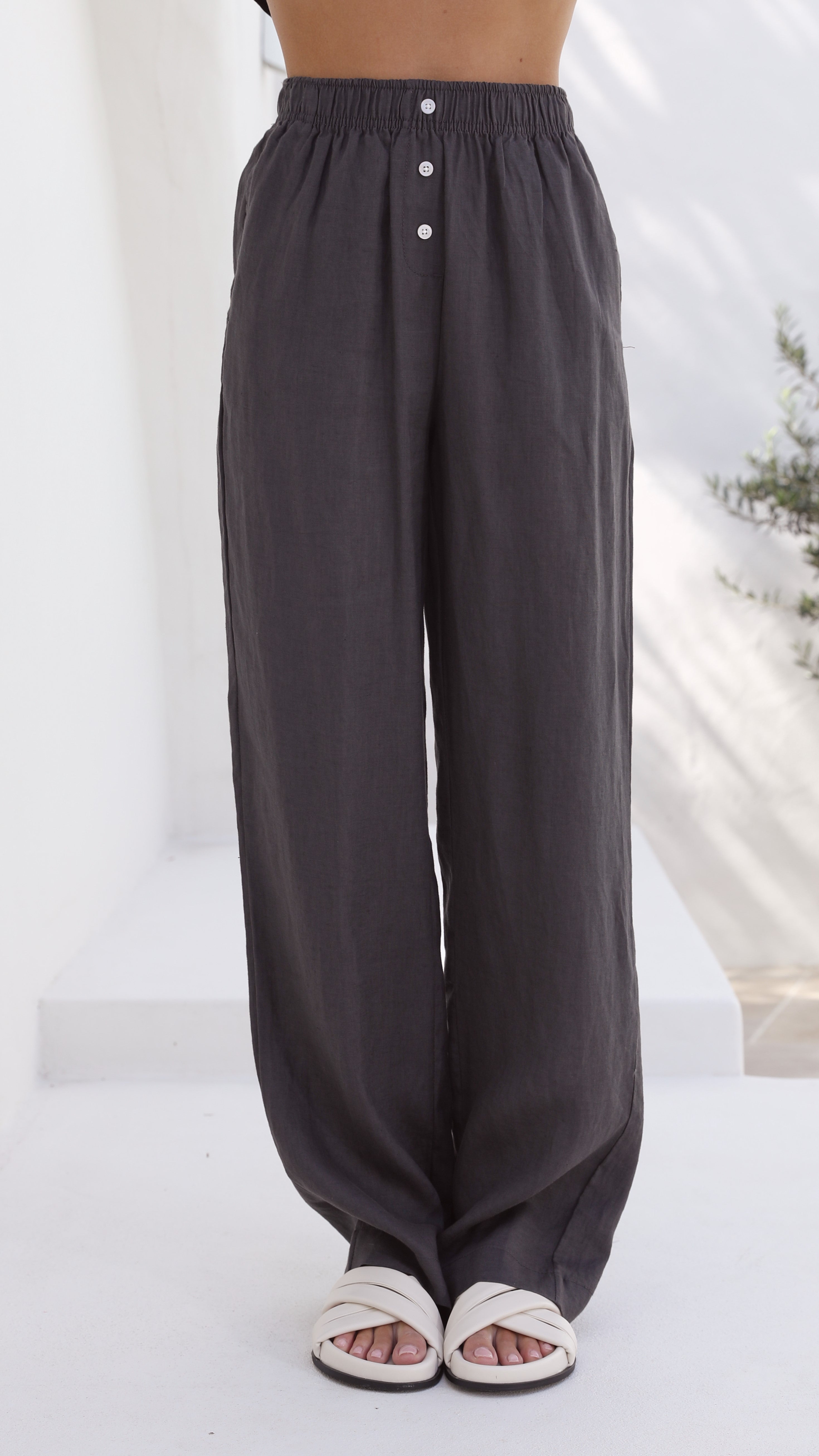 Kikodress - Linen Lounge Pant - Coal