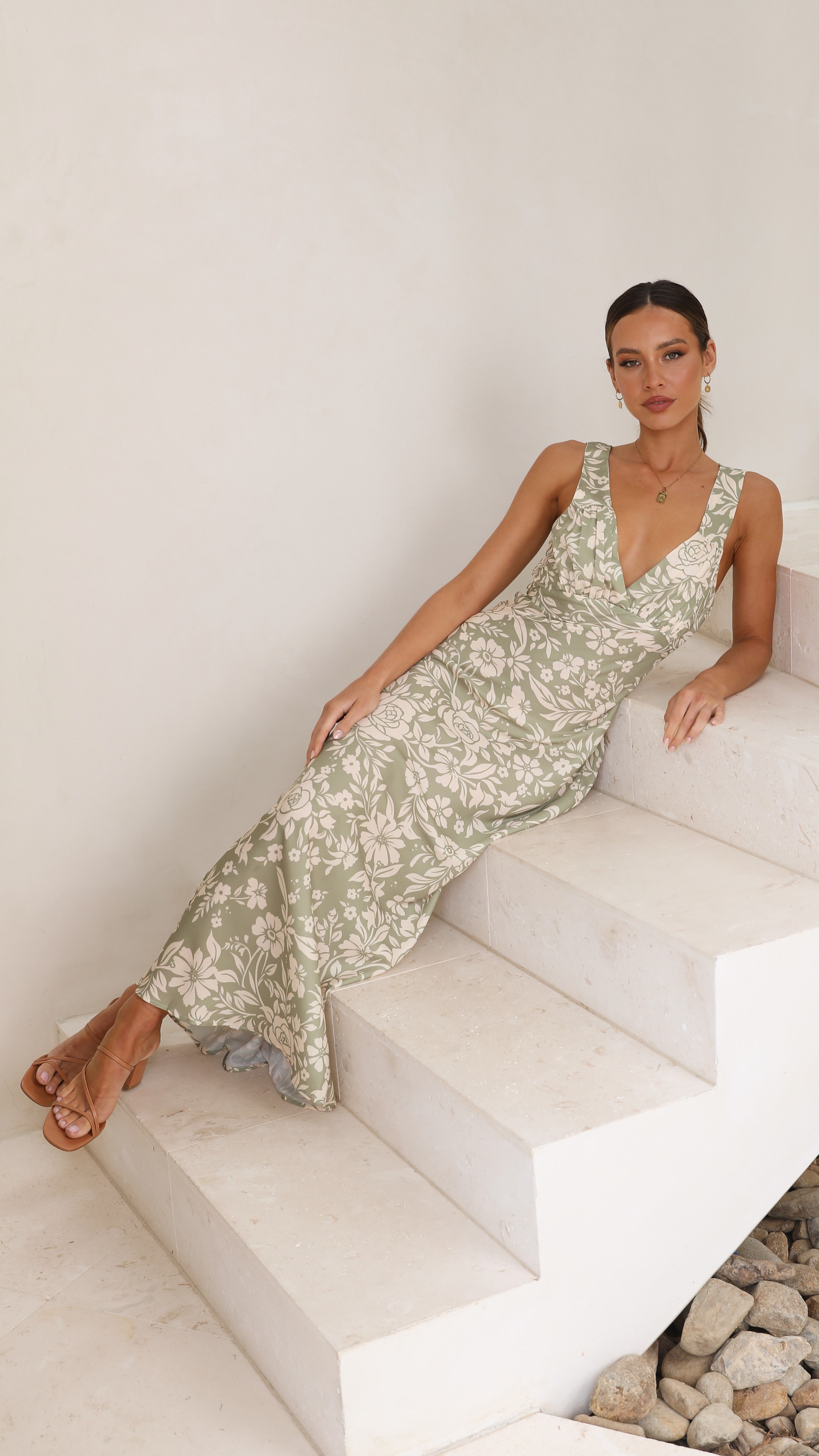 Kikodress - Rubie Maxi Dress - Green Floral