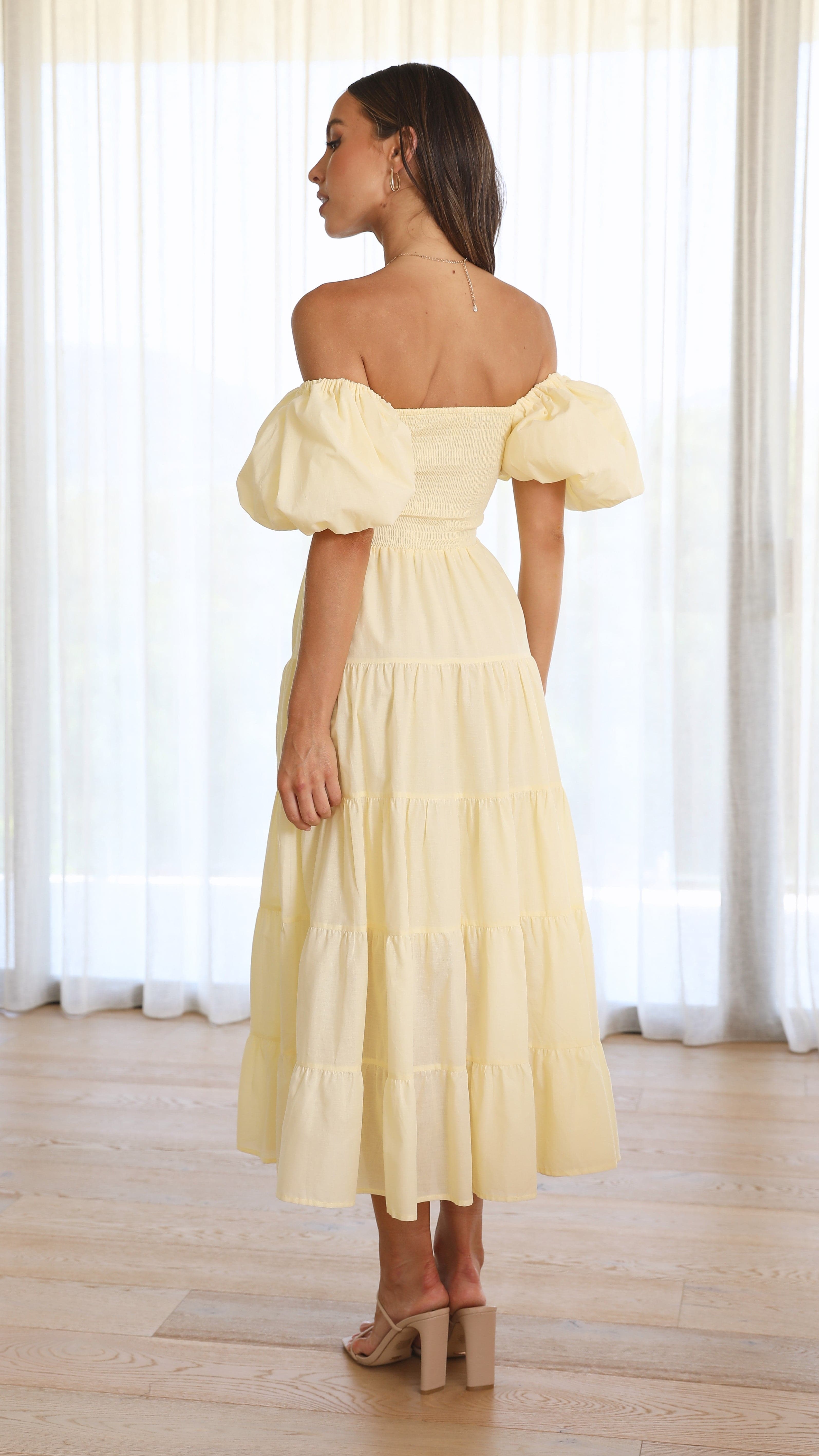 Kikodress - Chyna Midi Dress - Lemon