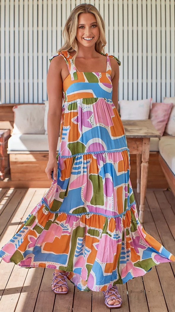 Kikodress - Adeline Maxi Dress - Pablo Print