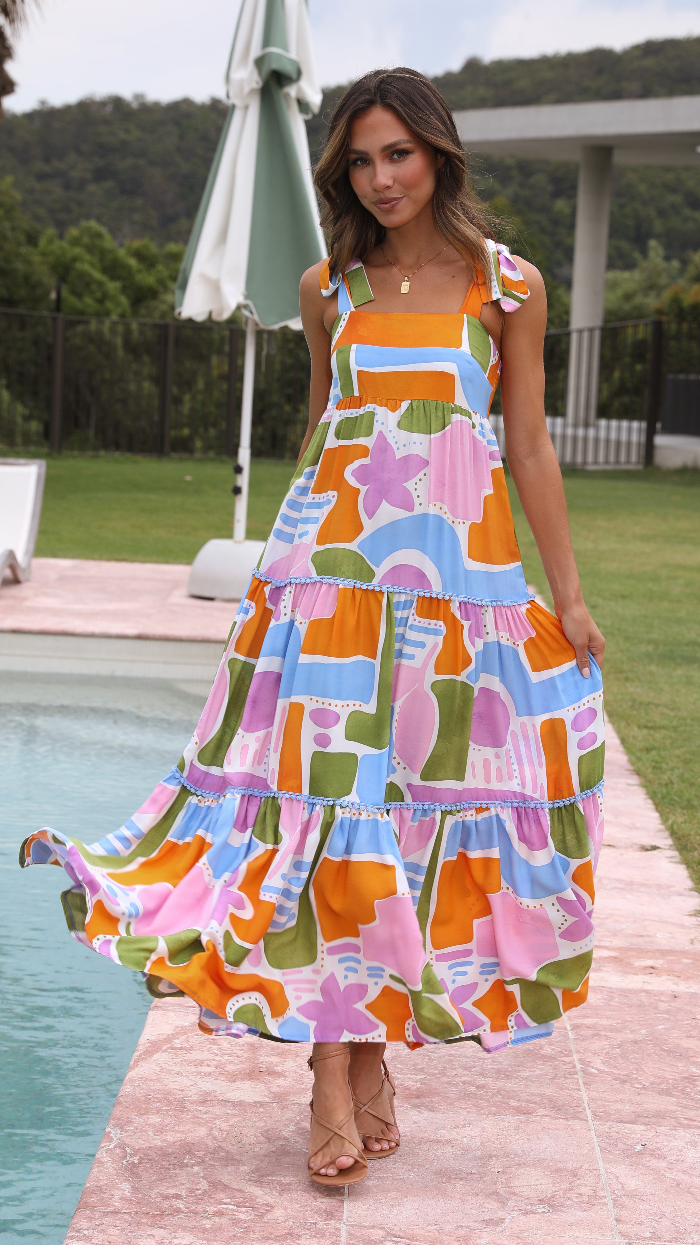 Kikodress - Adeline Maxi Dress - Pablo Print