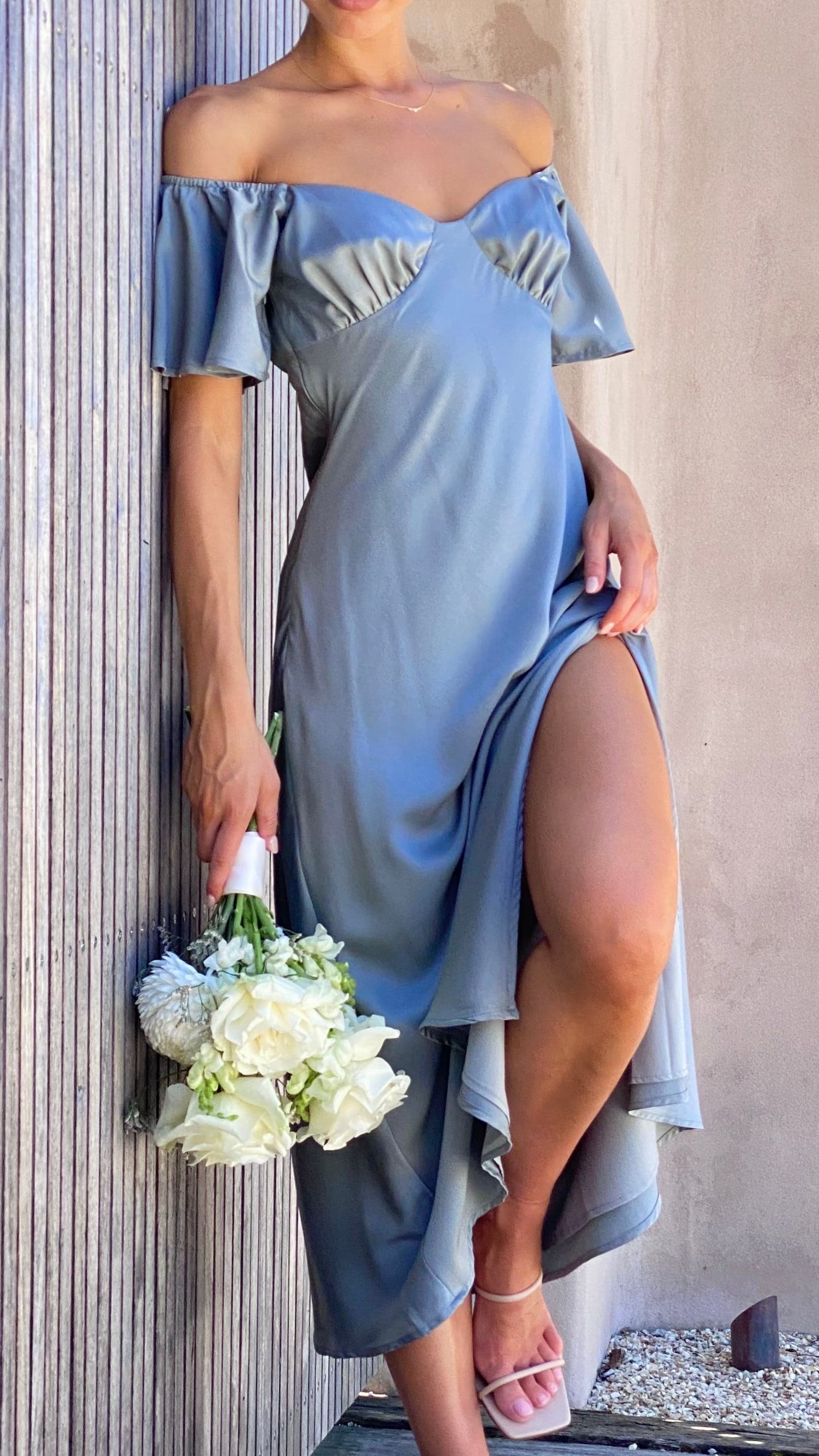 Kikodress - Louisa Midi Dress - Steel Blue