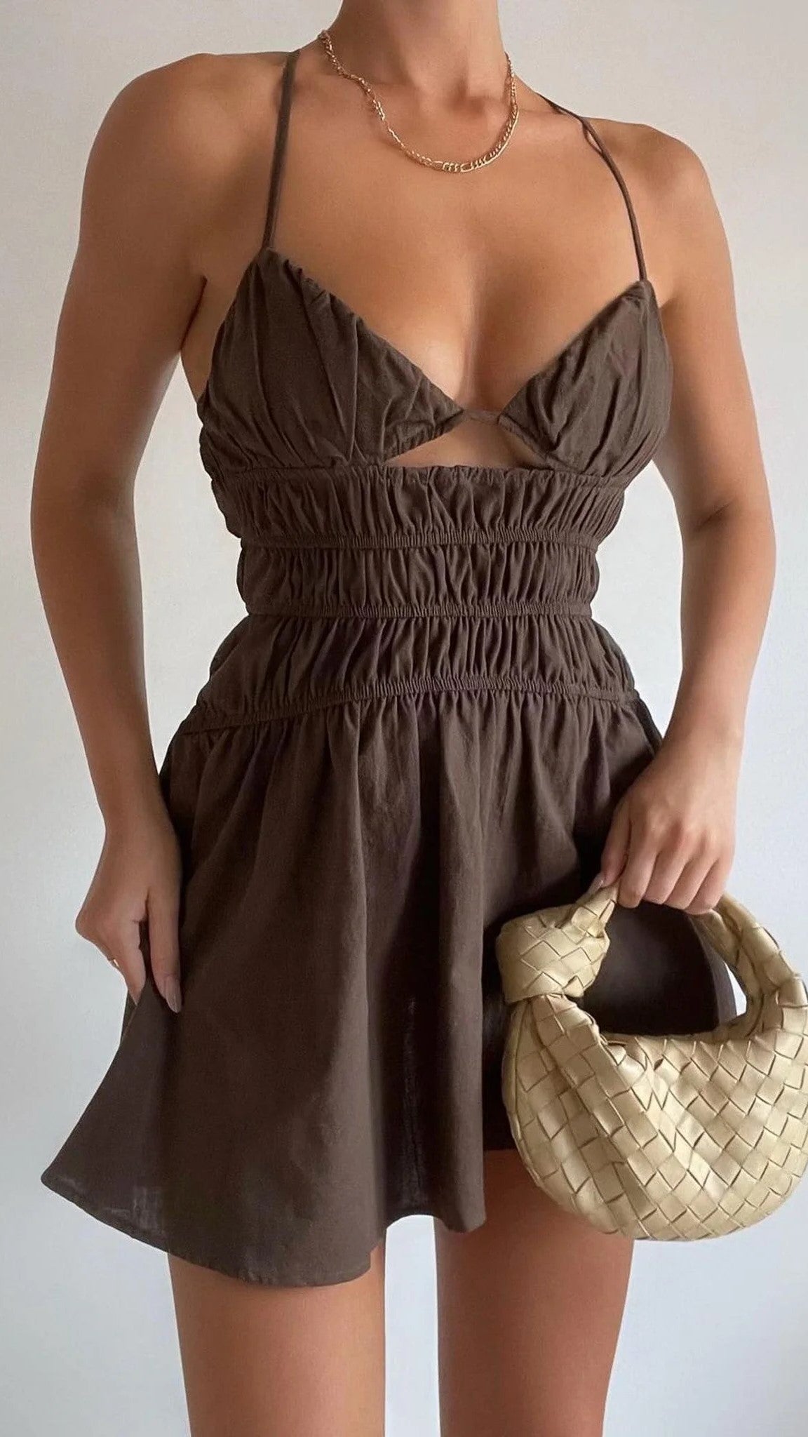 Kikodress - Tahlia Mini Dress - Chocolate