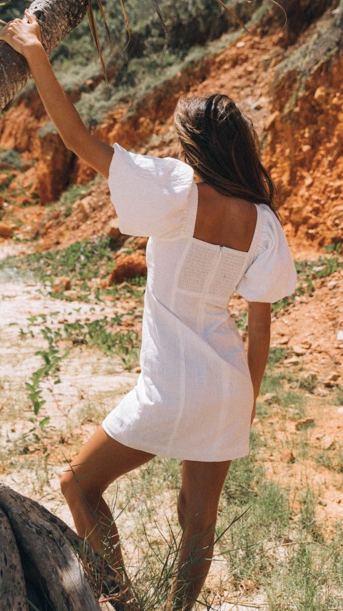 Kikodress - Tuscany Linen Mini Dress - White