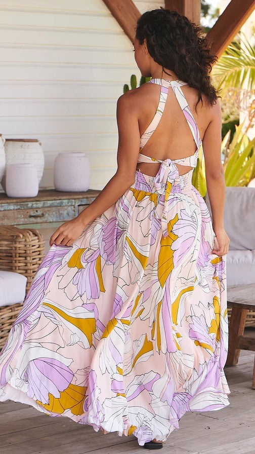 Kikodress - Endless Summer Maxi Dress - Lavender Swirl
