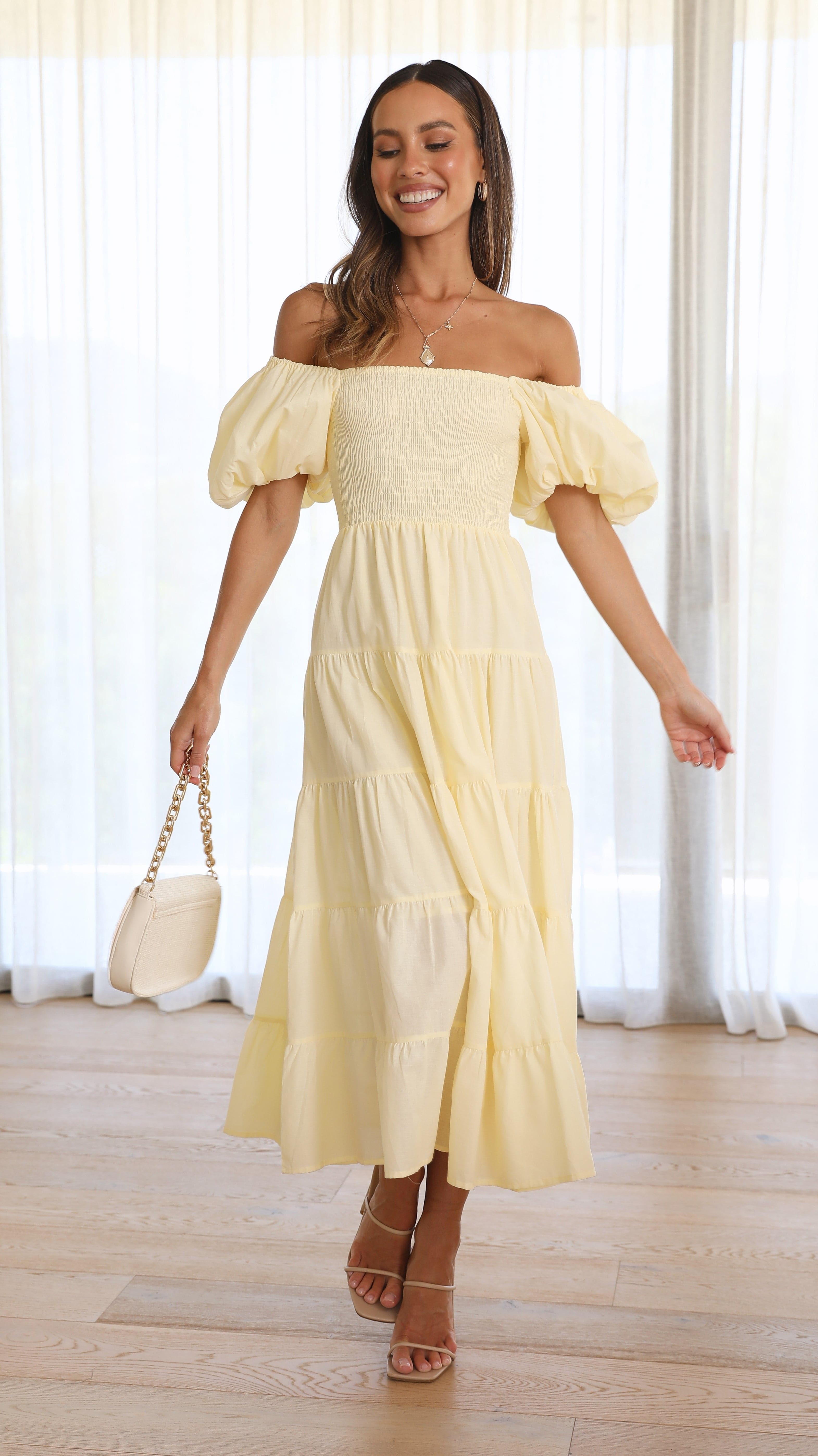Kikodress - Chyna Midi Dress - Lemon