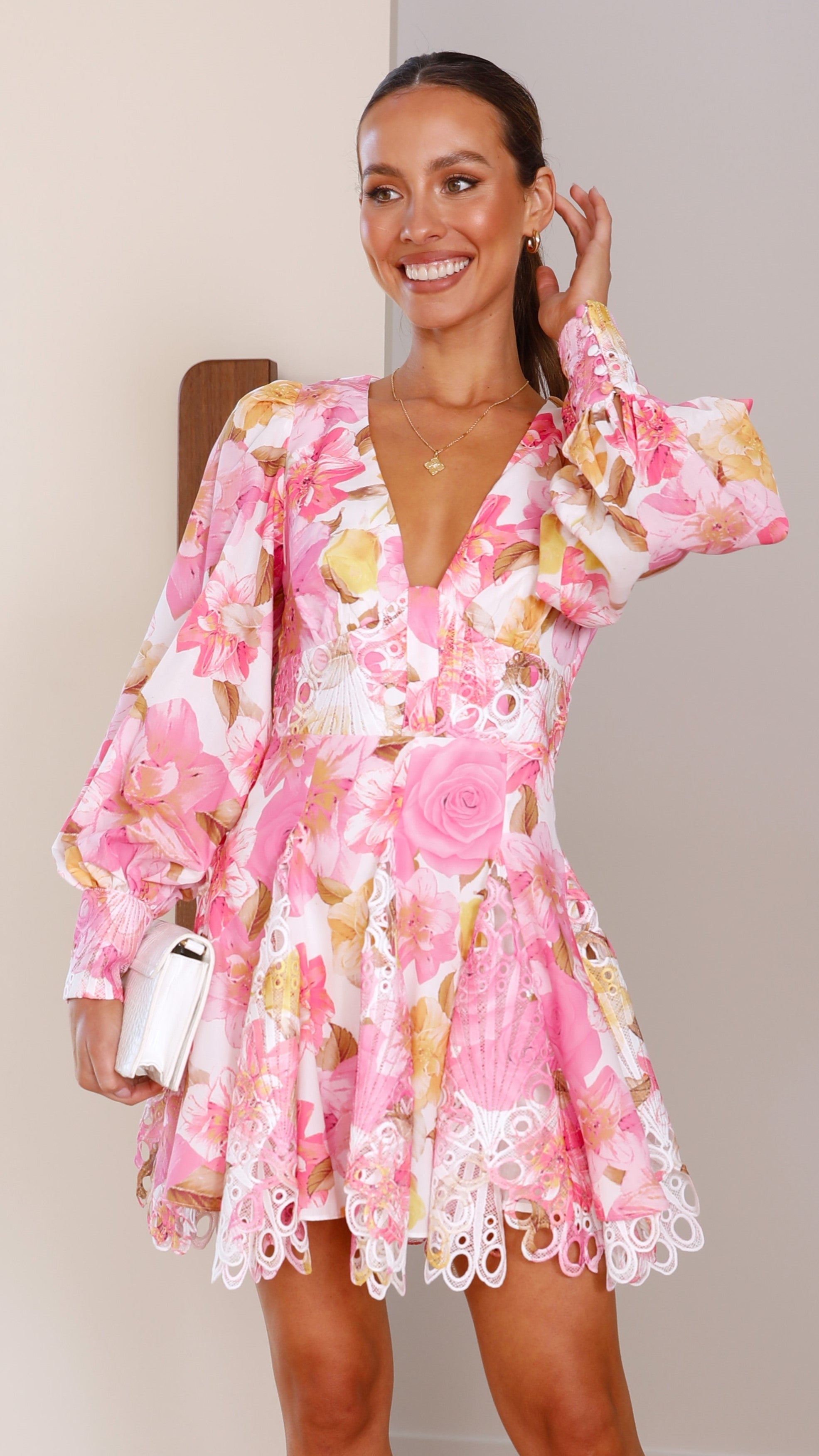 Kikodress - Felicity Mini Dress - Pink Floral