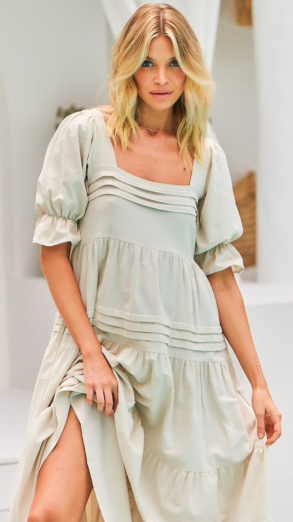 Kikodress - Gesele Maxi Dress - Natural Oakley Print